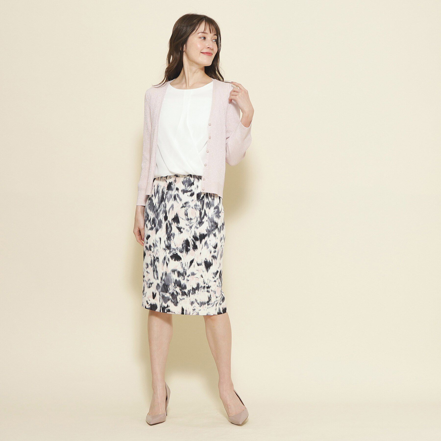 COUP DE CHANCE「【洗える／日本製／ラメ】Vネックリブカーディガン」|カーディガン|