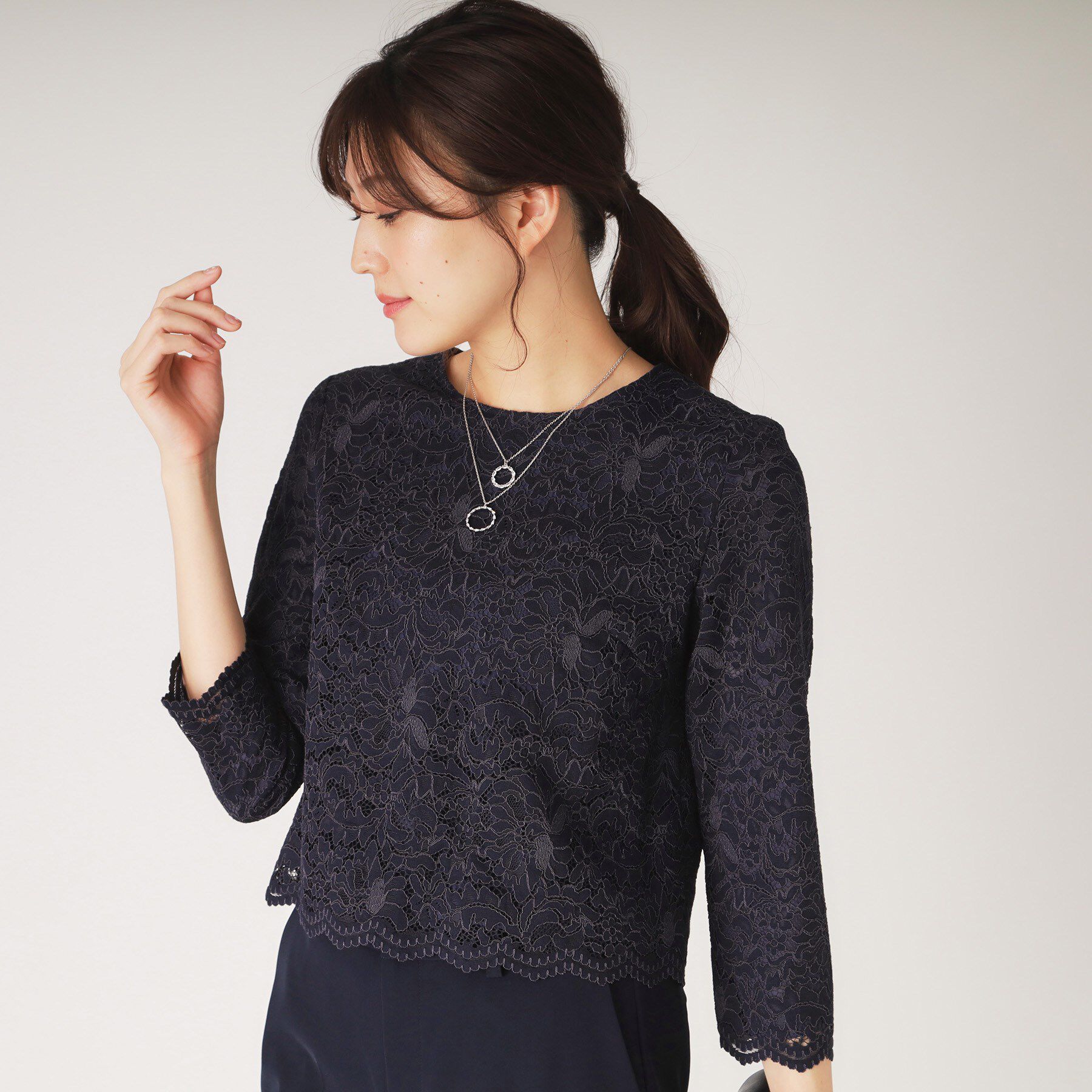 COUP DE CHANCE「【洗える】レースブラウス」|シャツ・ブラウス|