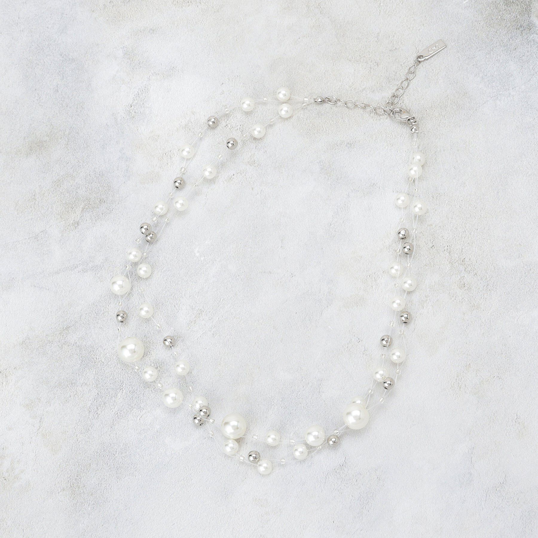 COUP DE CHANCE「フローボール／ショートネックレス／パール調ネックレス／軽量」|ネックレス|ホワイト(002)