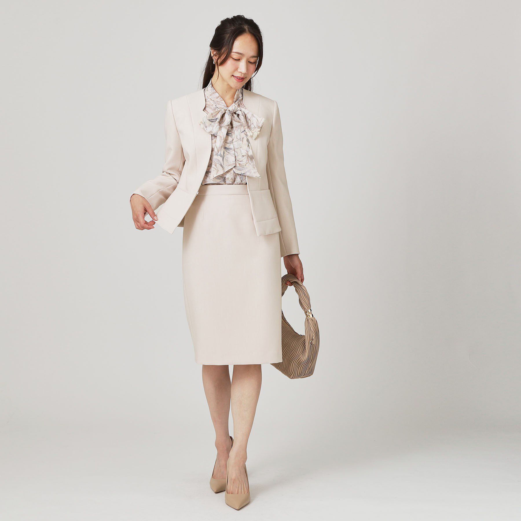 COUP DE CHANCE「【手洗い可／日本製／スーツ可】拘りシルエットのカラーレスジャケット」|ノーカラージャケット|