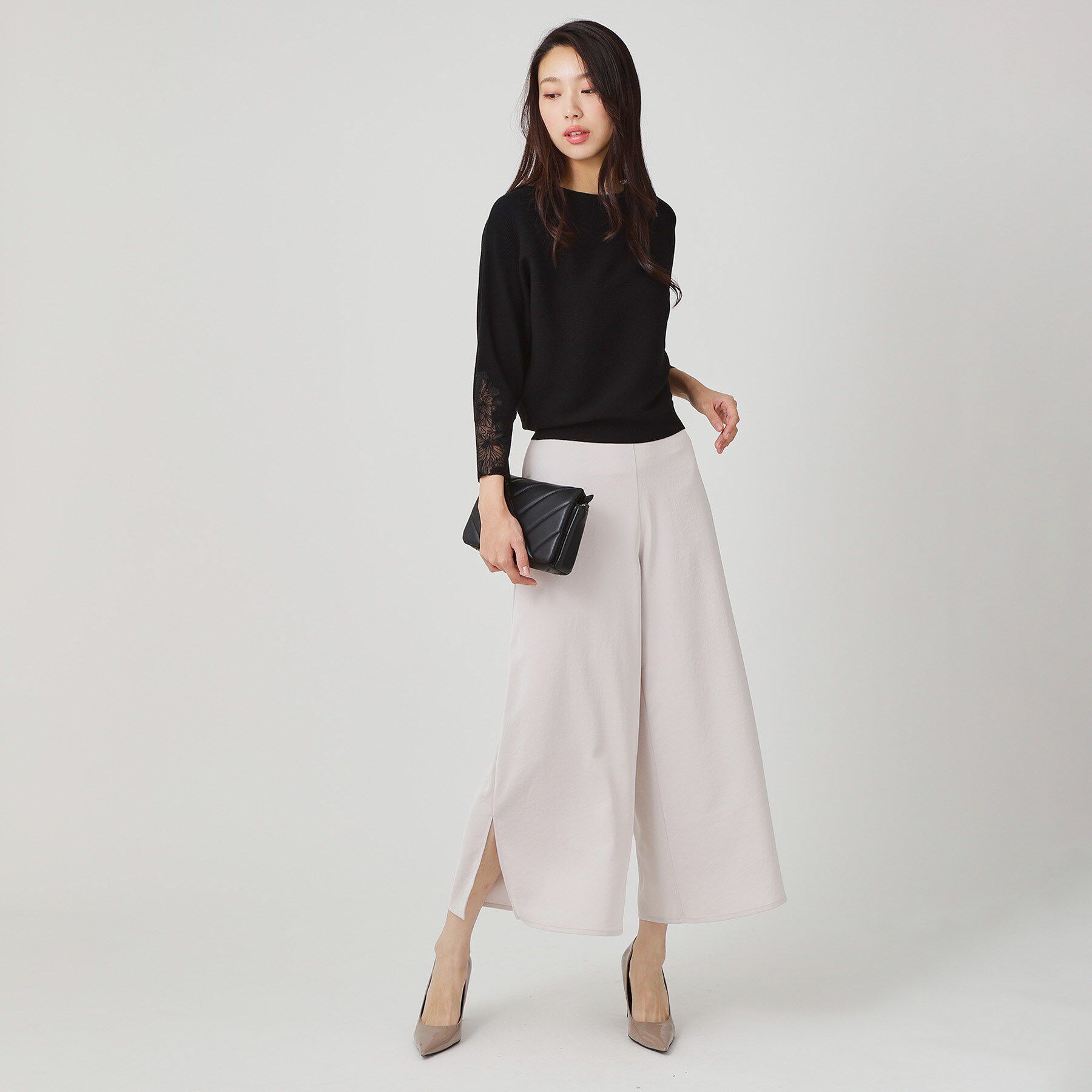 COUP DE CHANCE「【手洗い可】オーガンジー刺しゅうニットトップス」|ニット・セーター|