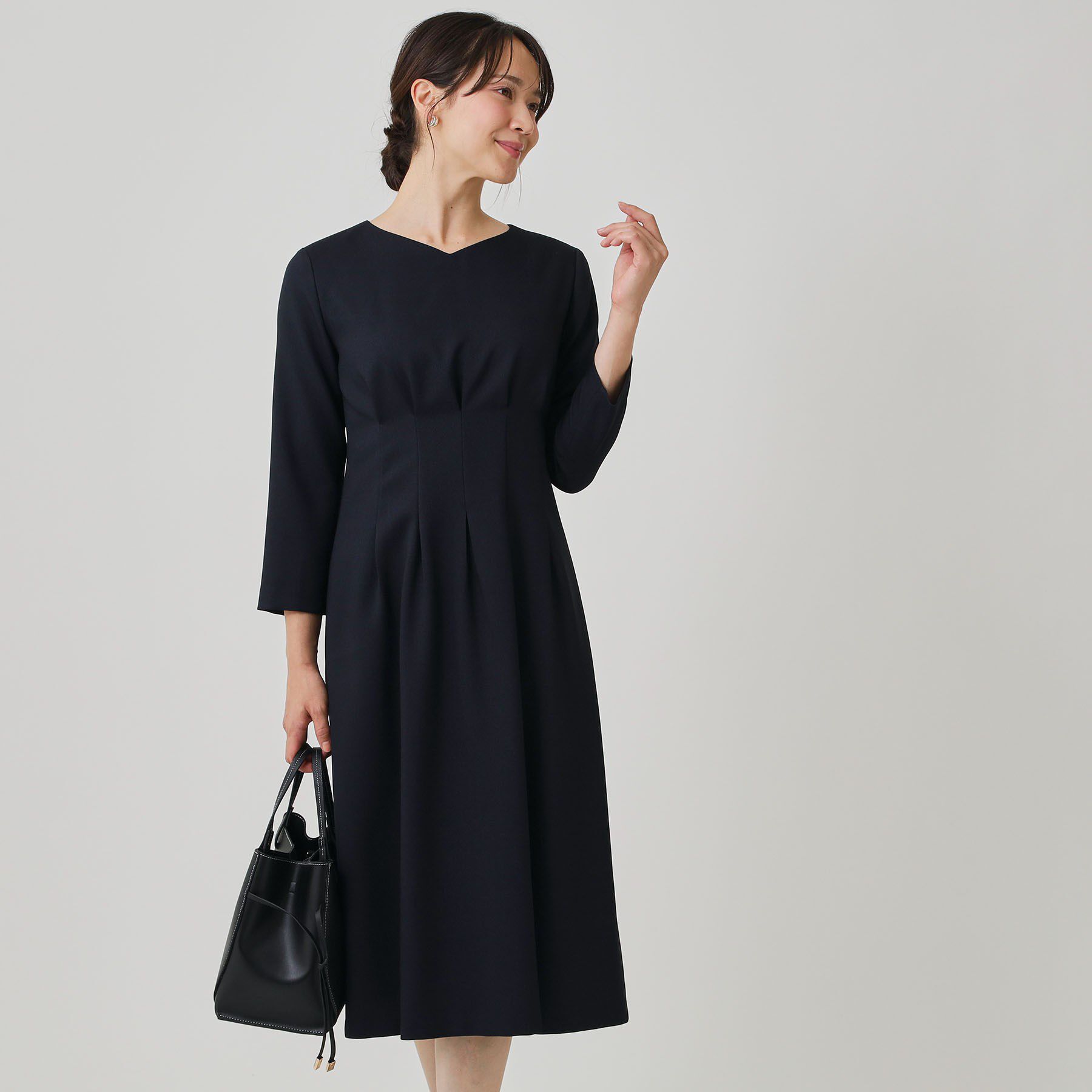 COUP DE CHANCE「【手洗い可／日本製】タックデザインワンピース」|ワンピース|