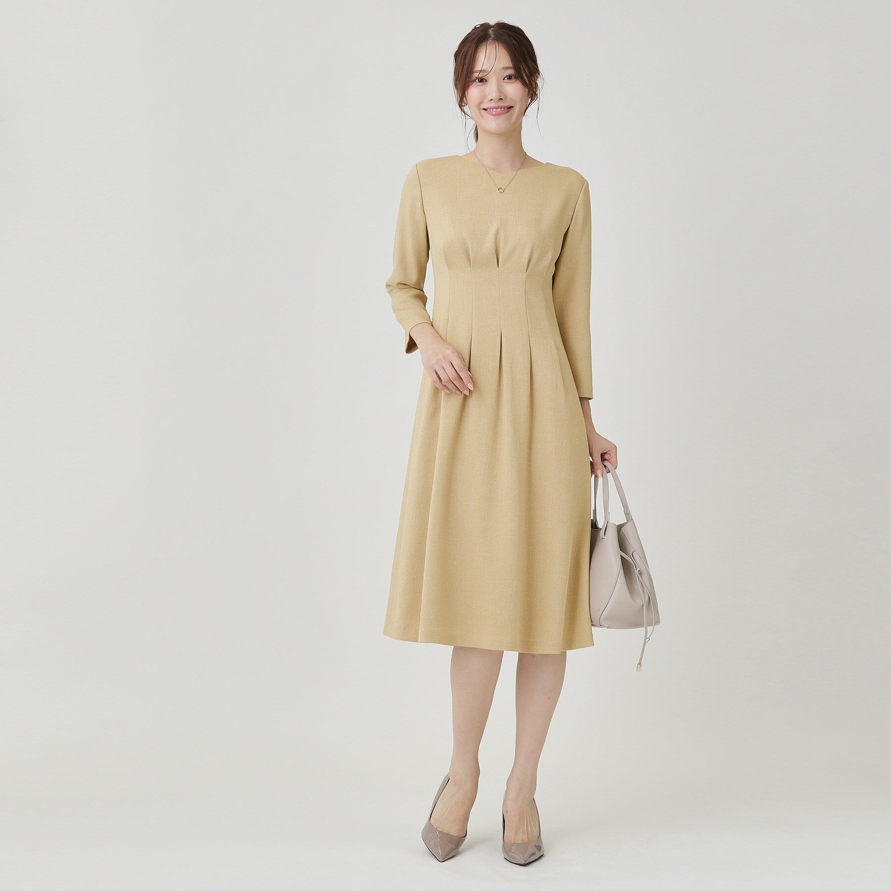 COUP DE CHANCE「【手洗い可／日本製】タックデザインワンピース」|ワンピース|