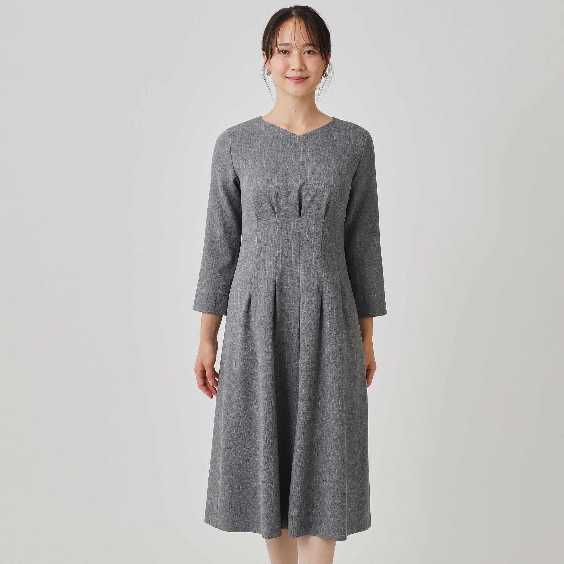 COUP DE CHANCE「【手洗い可／日本製】タックデザインワンピース」|ワンピース|
