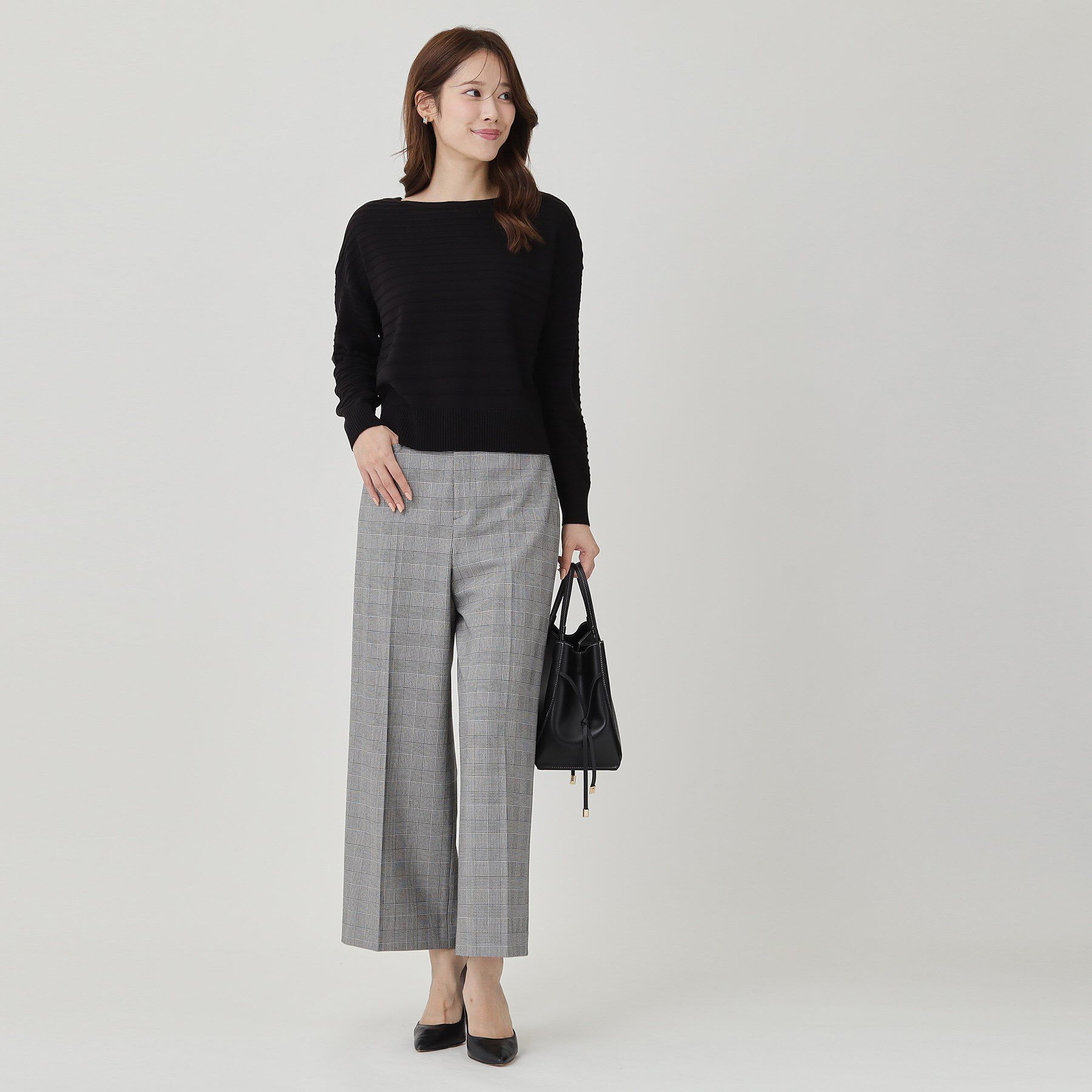 COUP DE CHANCE「【手洗い可／日本製】地柄ボーダーのニットトップス」|ニット・セーター|