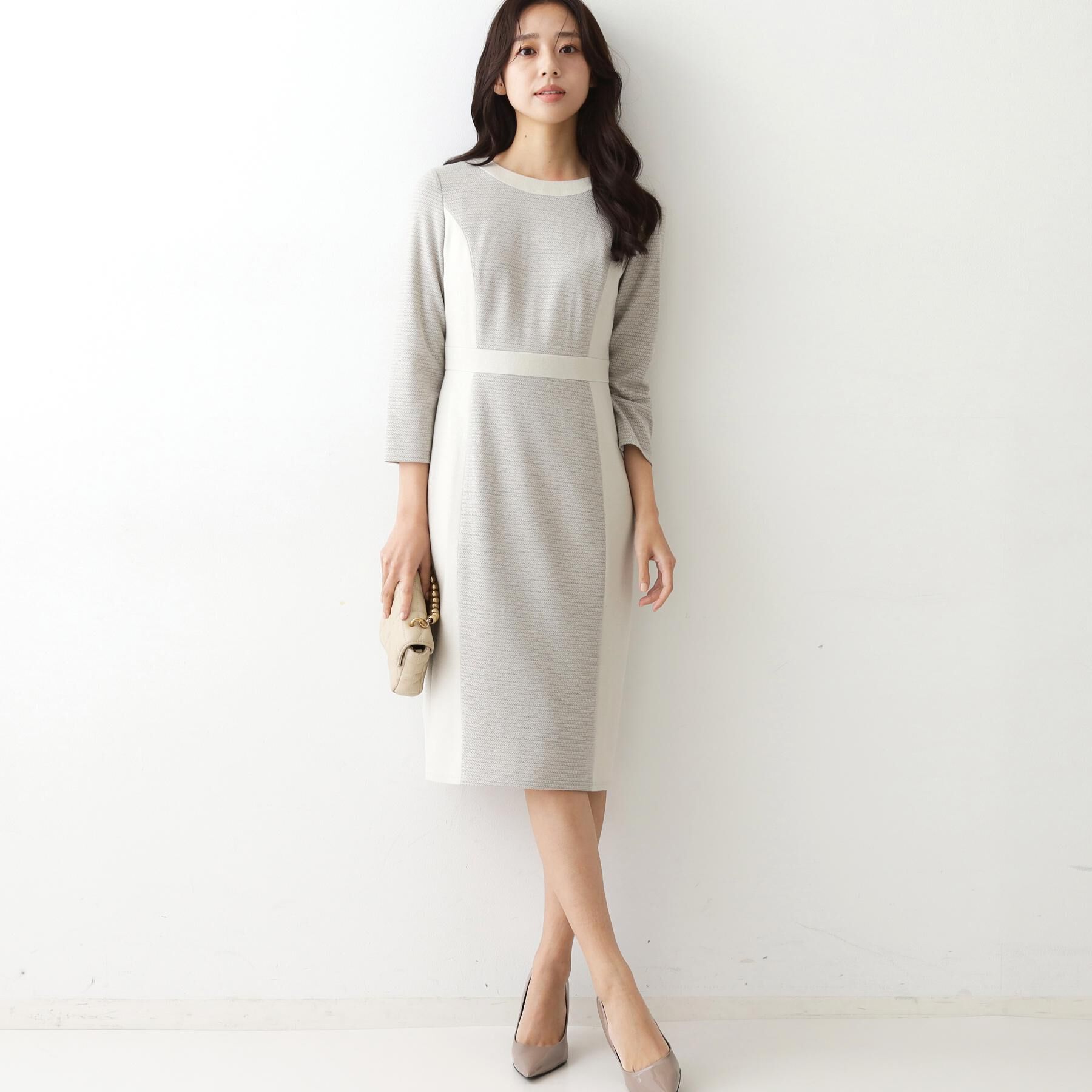 COUP DE CHANCE「【日本製／ラメ混】ジャージ素材タイトシルエットワンピース」|ワンピース|