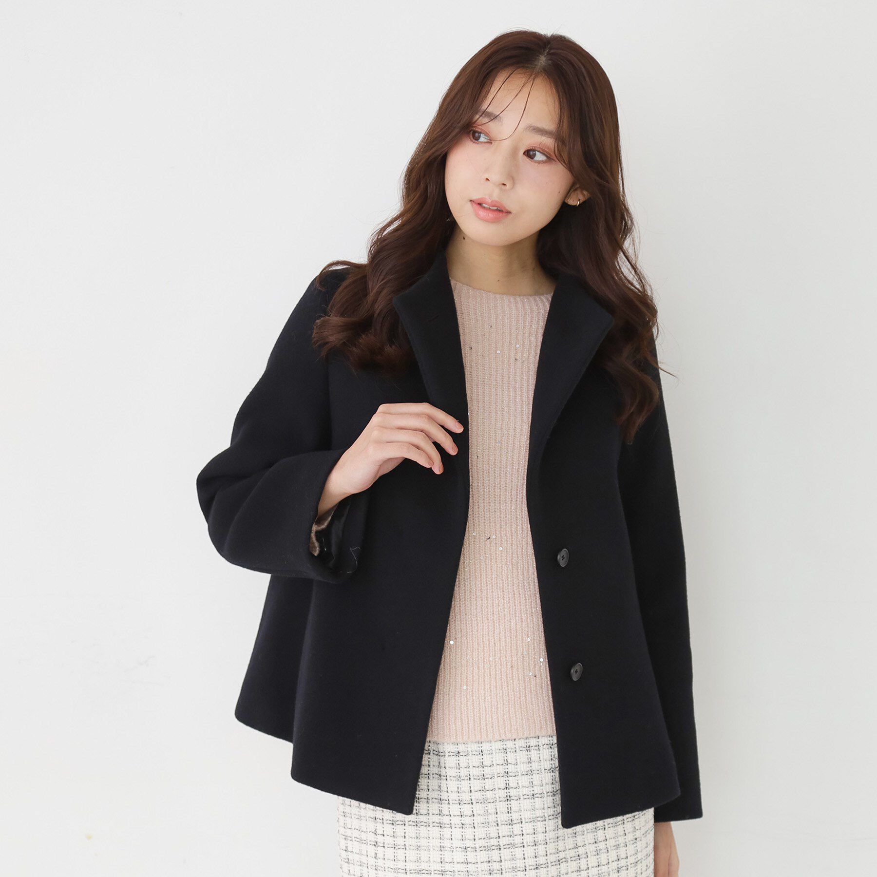 COUP DE CHANCE「【日本製】スタンドカラーのショート丈コート」|その他|ブラック(019)