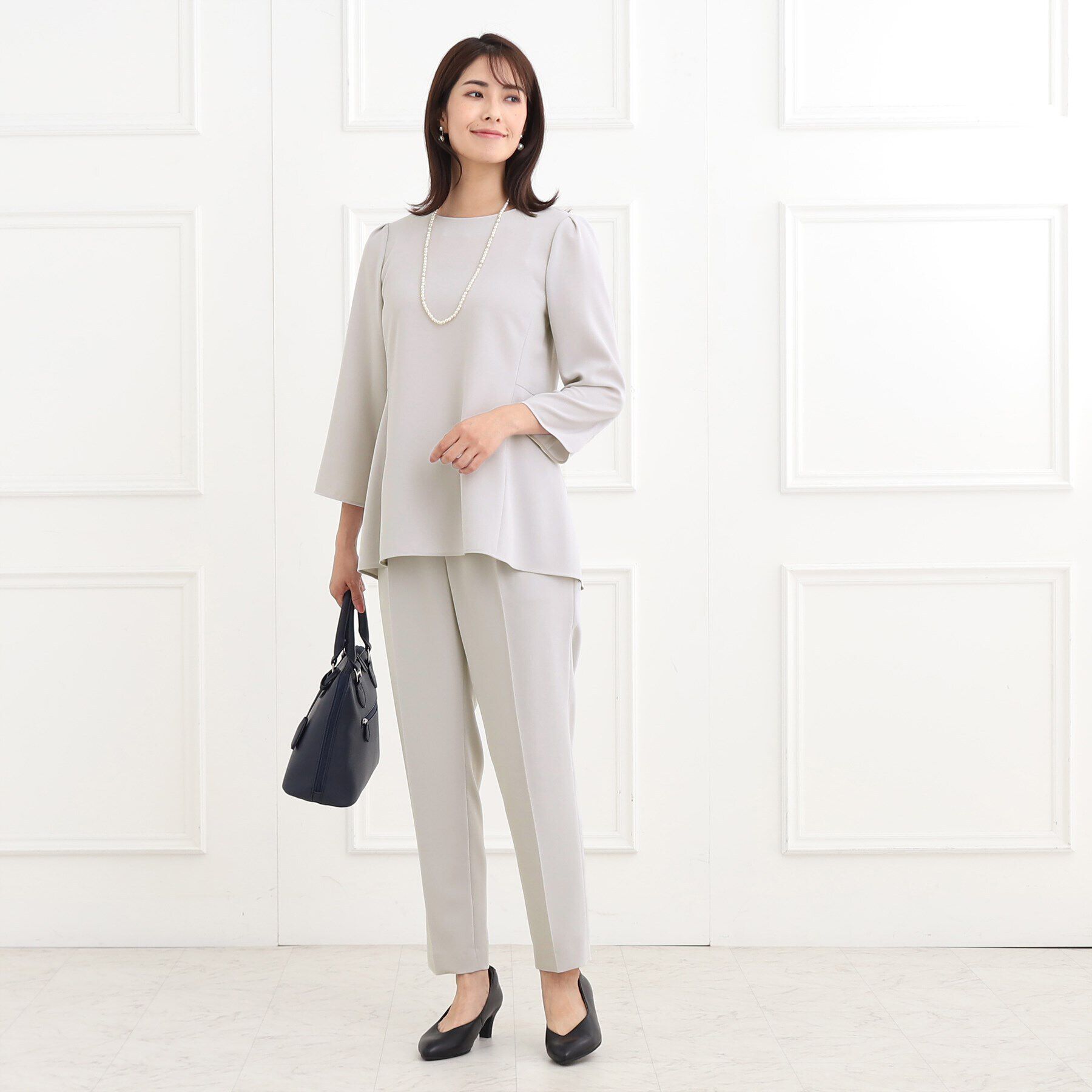 Reflect「【フォーマル/洗える/セットアップ可】ぺプラムデザインブラウス」|シャツ・ブラウス|