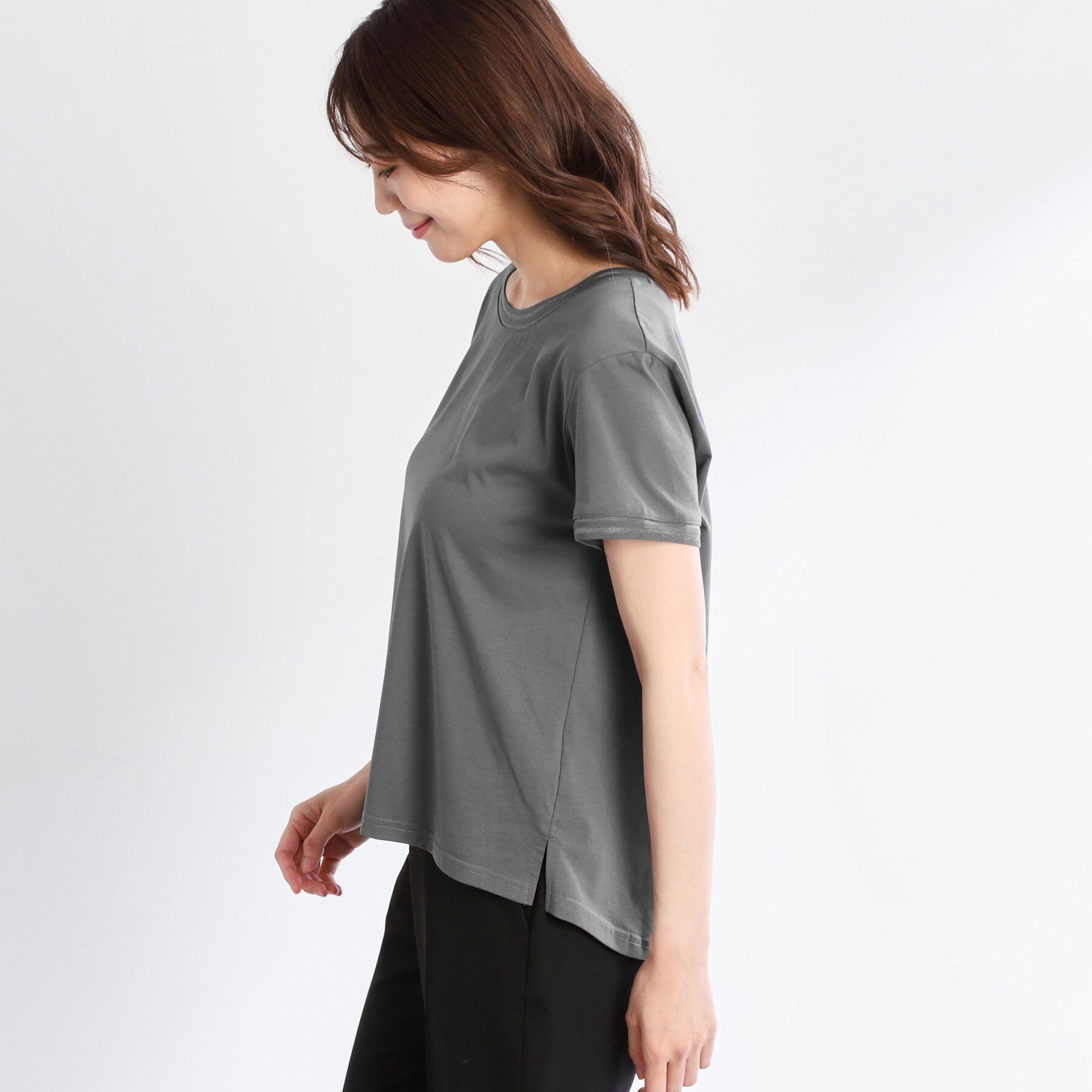 Reflect「【インナーにおすすめ◎】シアーネックデザインプルオーバー」|Tシャツ・カットソー|