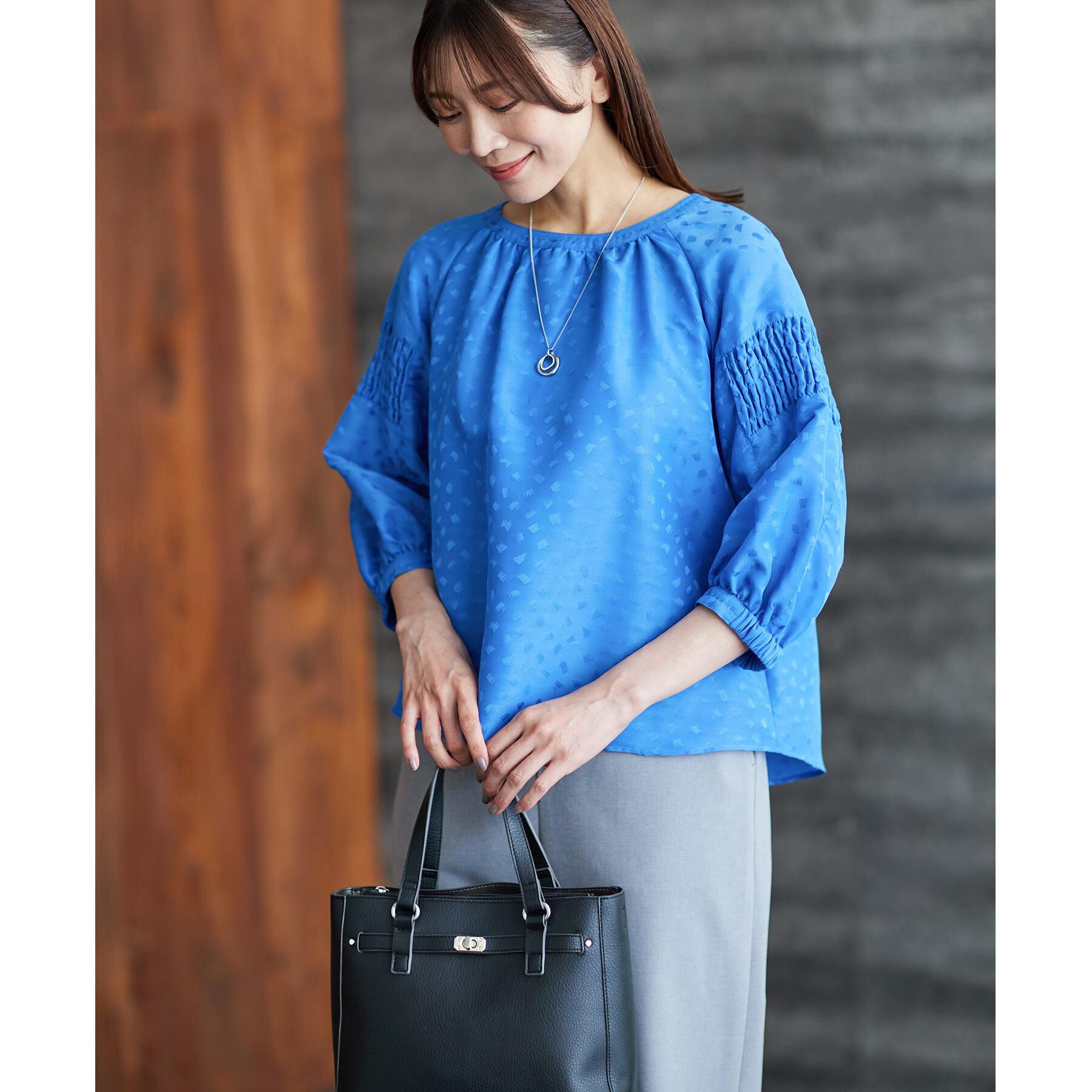 Reflect「【一枚で着映える◎】レオパード風ジャカードブラウス」|シャツ・ブラウス|