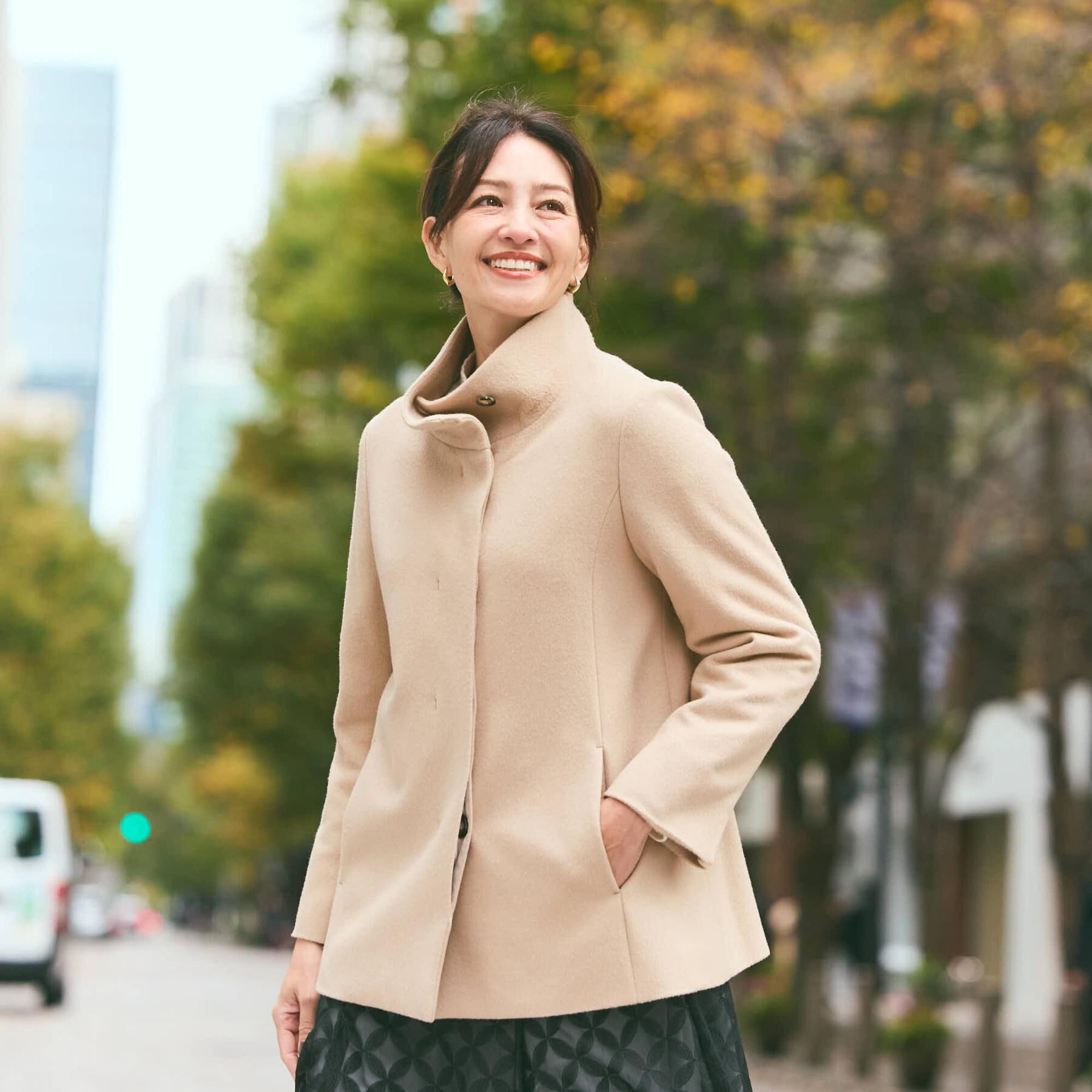 Reflect「【衿が顔に当たらない◎】スタンドネックミドルコート」|その他|