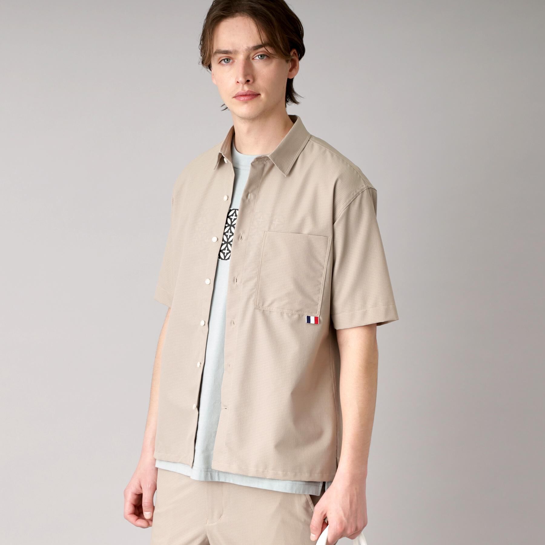 DRESSTERIOR「【セットアップ可/撥水性/UVカット/Safari5月号掲載】COOL DOTS ショートスリーブシ」|シャツ・ブラウス|ベージュ(052)