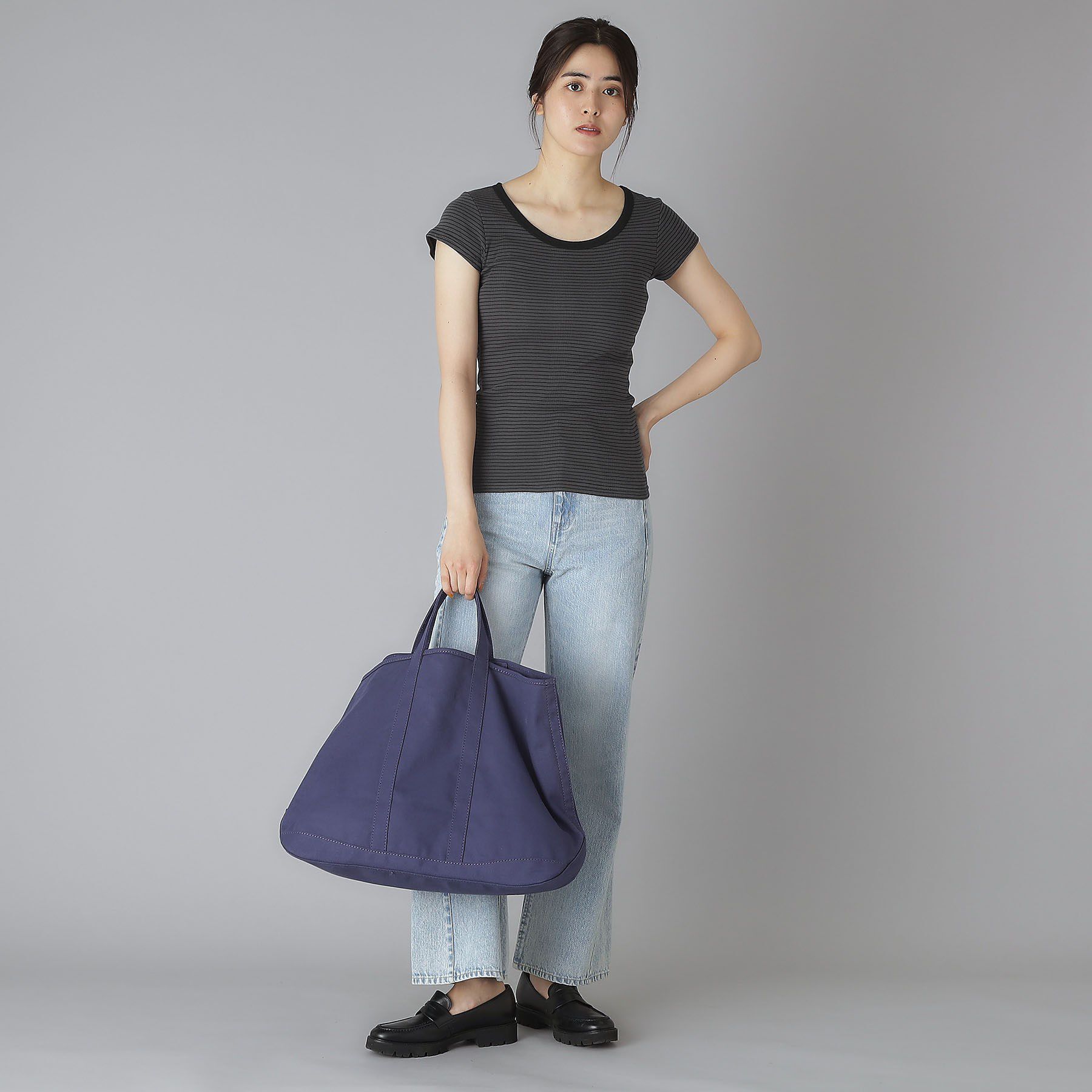 DRESSTERIOR「Robert．P．Miller（ロベルト・ピー・ミラー）パネルリブボーダーUネックTシャツ」|Tシャツ・カットソー|