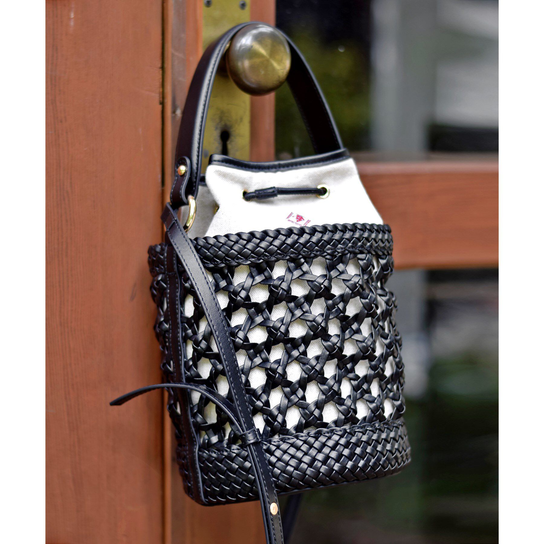 DRESSTERIOR「【3WAY】メッシュ＆キャンバス バケツBAG」|ハンドバッグ|ブラック(019)