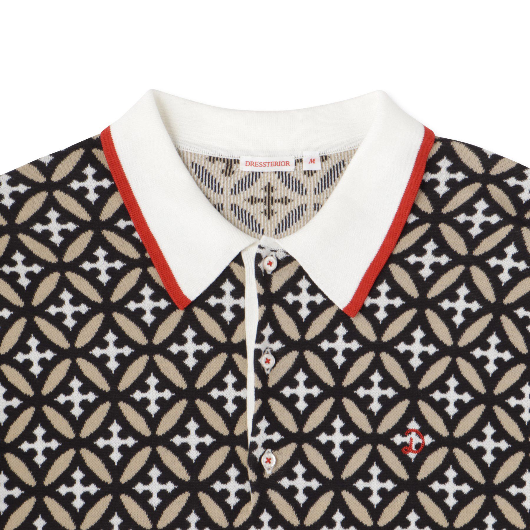 DRESSTERIOR「オーバーラップサークル ニットポロシャツ」|ニット・セーター|