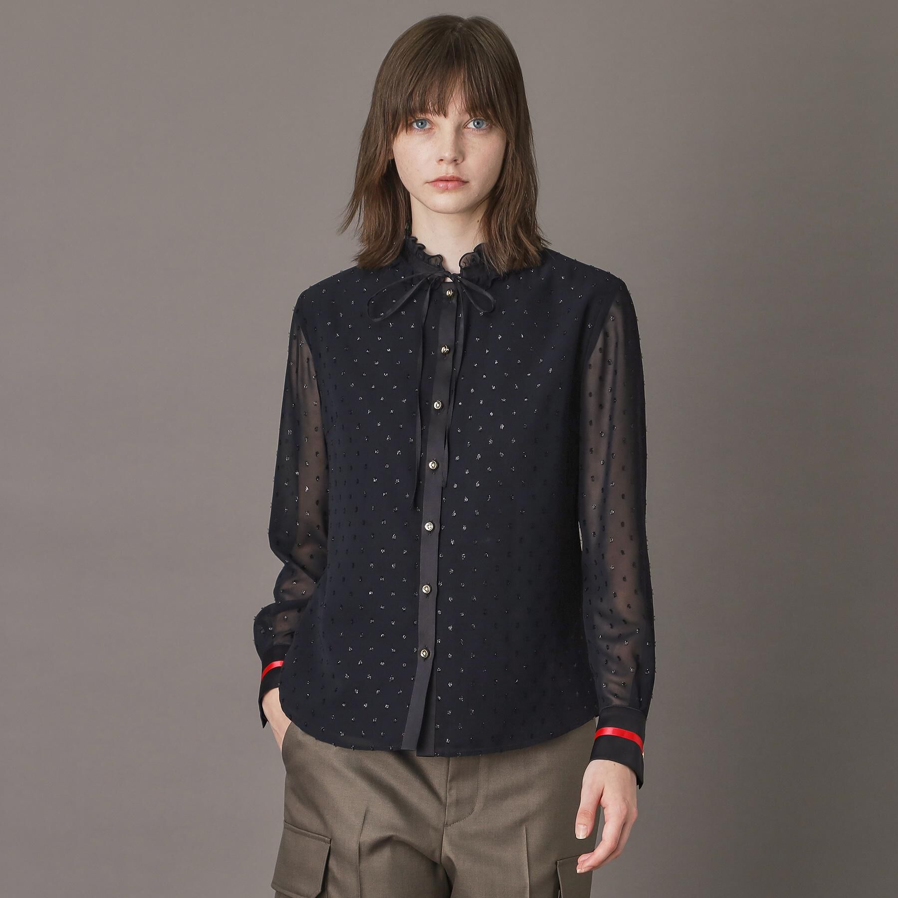 DRESSTERIOR「【洗える/シアー素材/otonaMUSE 11月号掲載】フィルムドットブラウス」|シャツ・ブラウス|