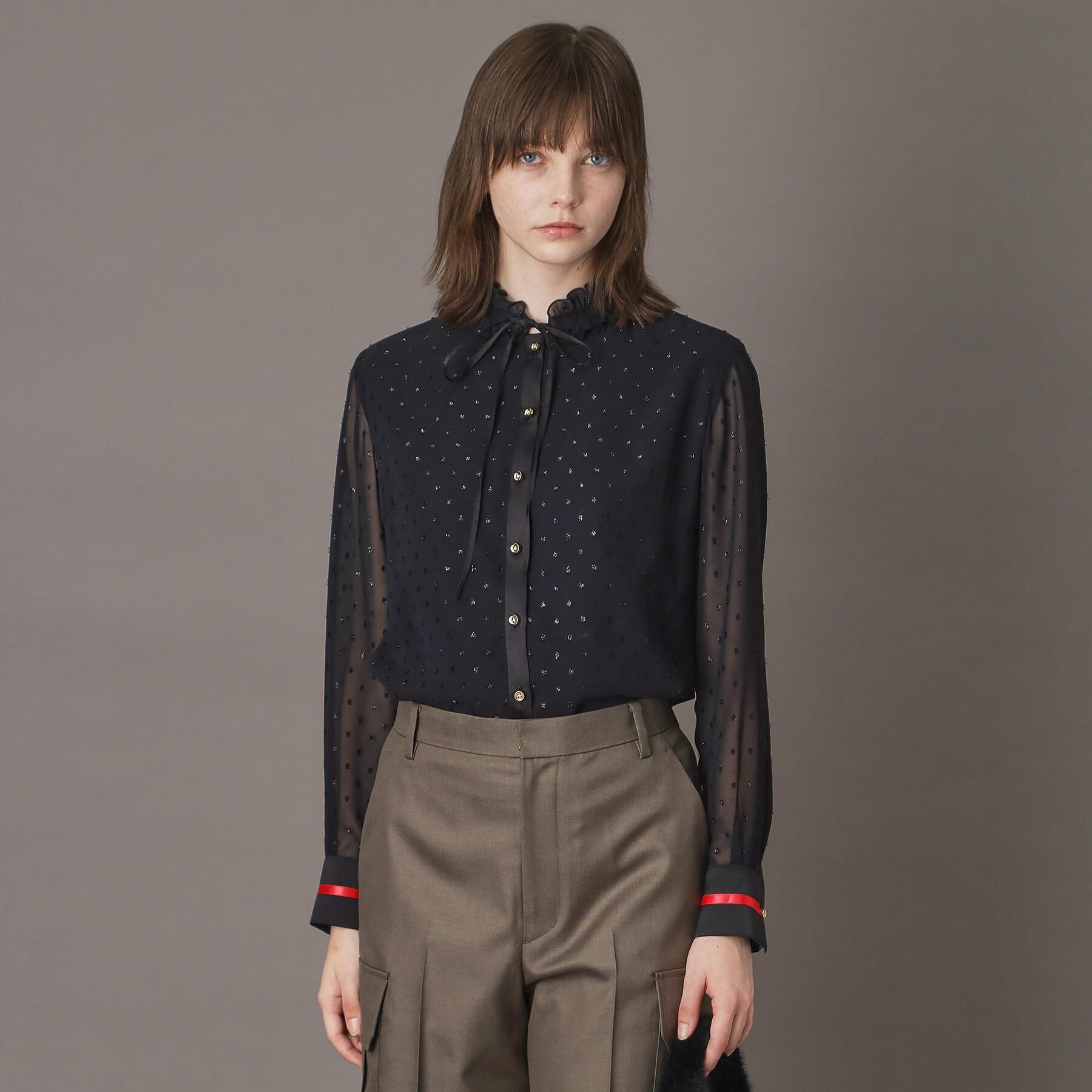 DRESSTERIOR「【洗える/シアー素材/otonaMUSE 11月号掲載】フィルムドットブラウス」|シャツ・ブラウス|