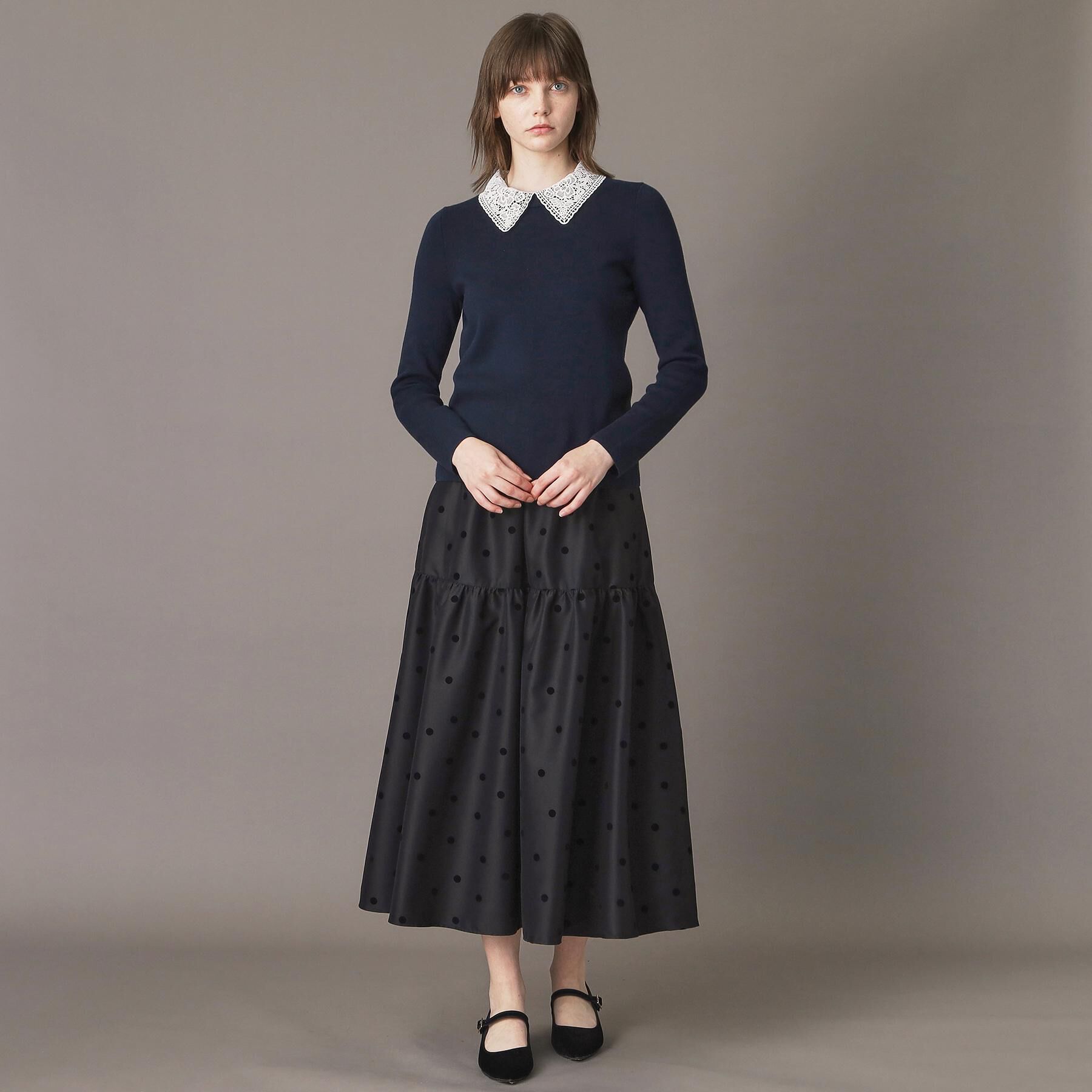 DRESSTERIOR「2WAYレースカラーニット」|ニット・セーター|