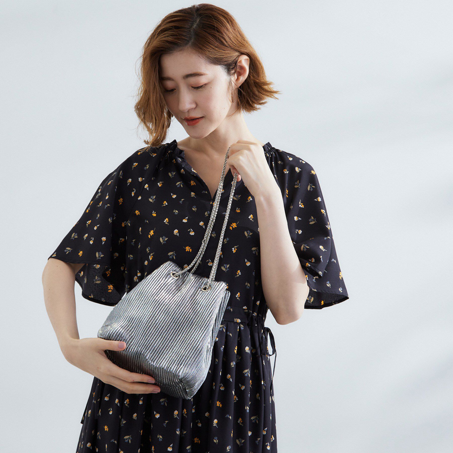 grove「アソートチェーン巾着ショルダー」|ショルダー・メッセンジャー|ブラックシルバー(4