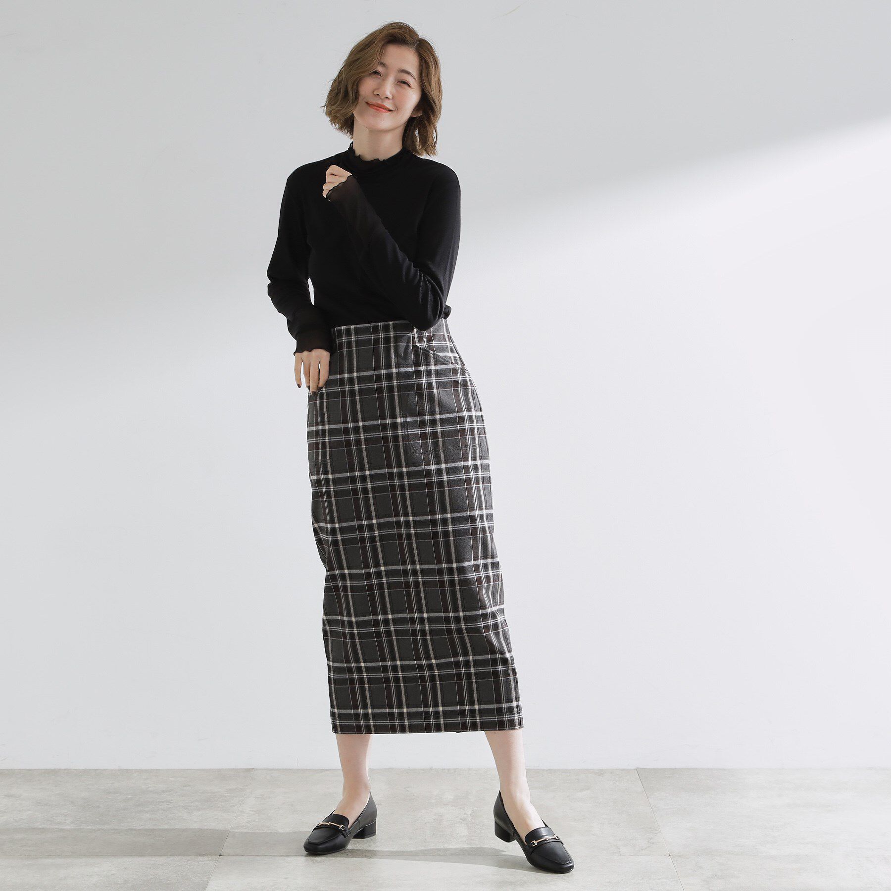 grove「シアー切替ハイネックプルオーバー」|Tシャツ・カットソー|