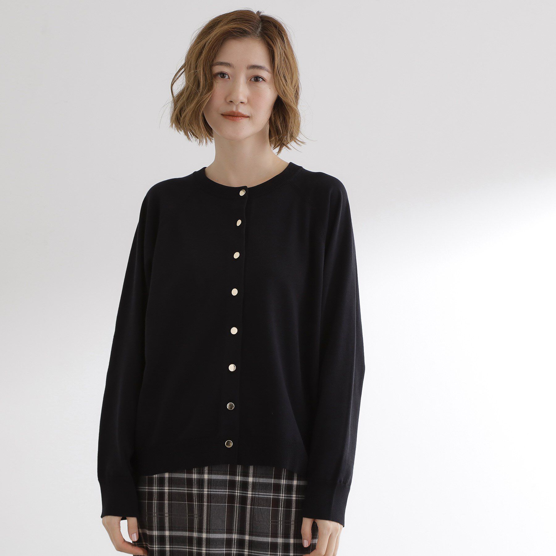 grove「【洗える】シンプルに映える、ラグランスリーブカーディガン」|カーディガン|