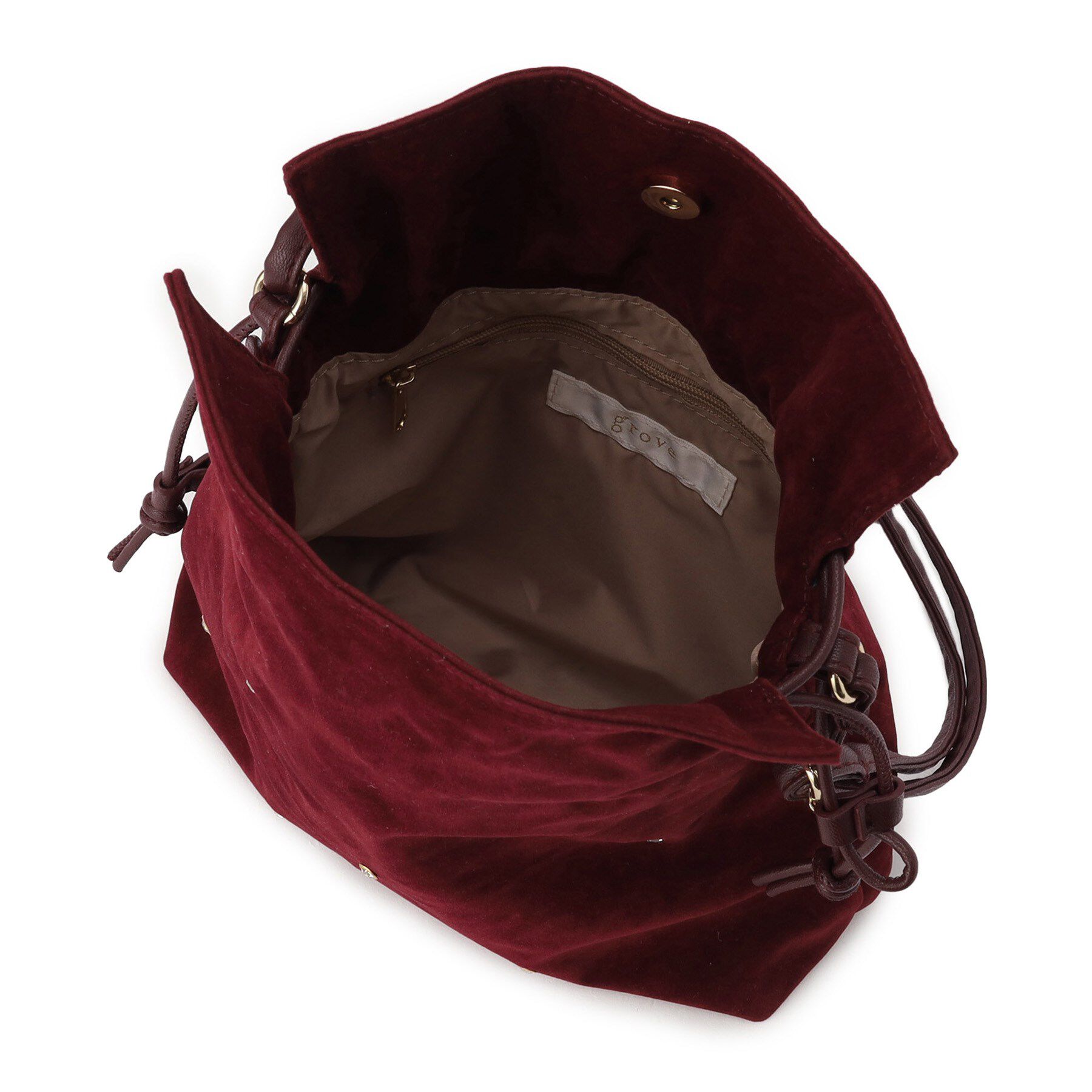 grove「スタッズスエード調巾着ショルダー」|ショルダー・メッセンジャー|