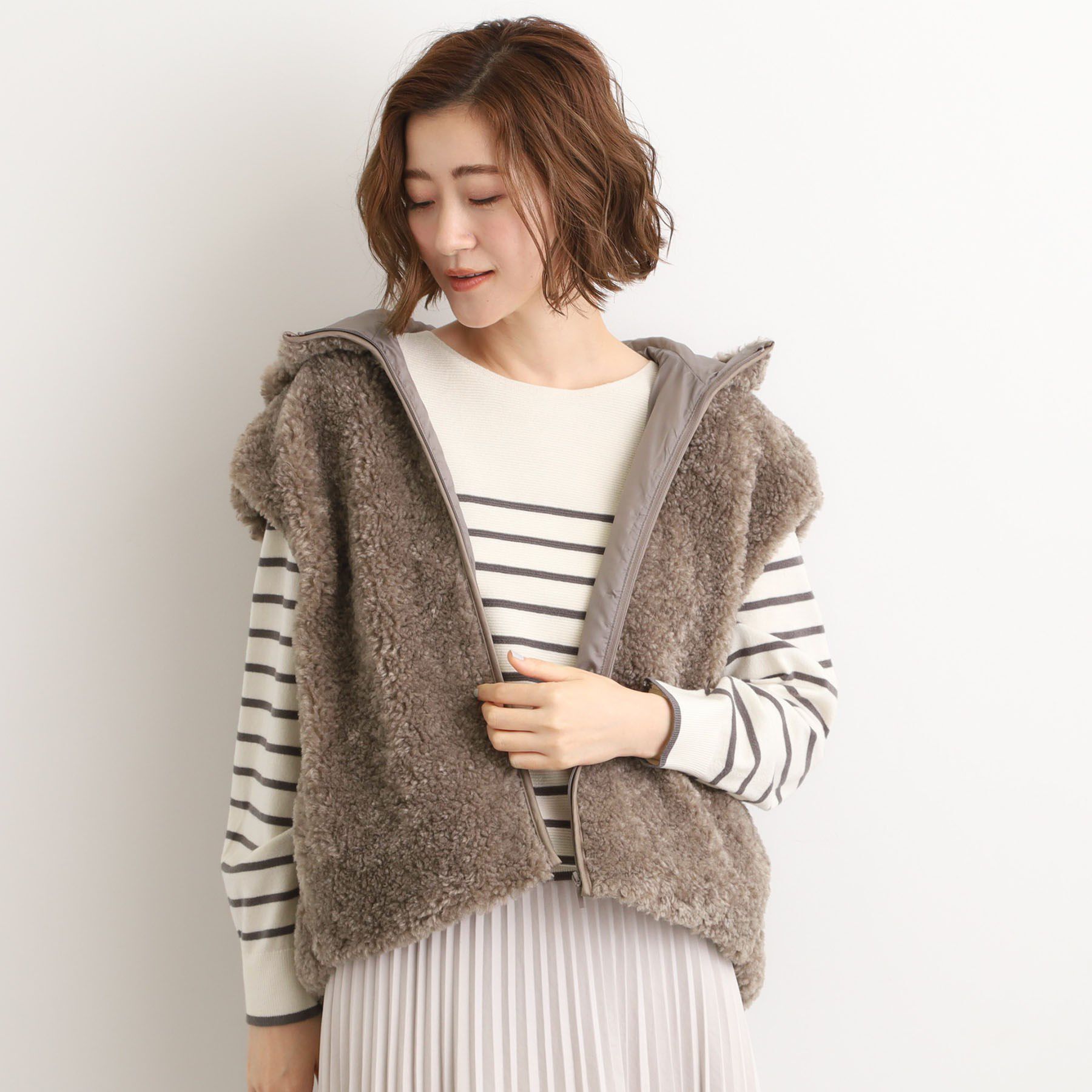 grove「【名品アウター/3WAY・はっ水】ボアライナー付マウンテンパーカ」|ブルゾン・スタジャン|