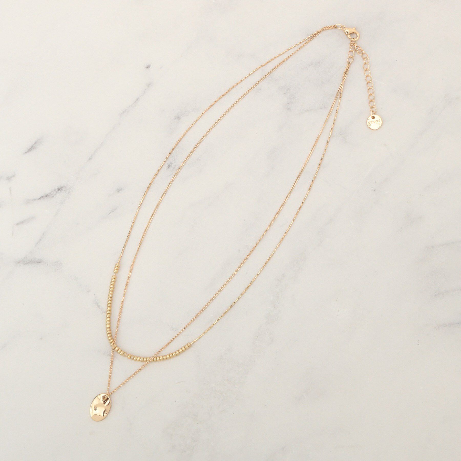 grove「メタルプレート2連ネックレス」|ネックレス|