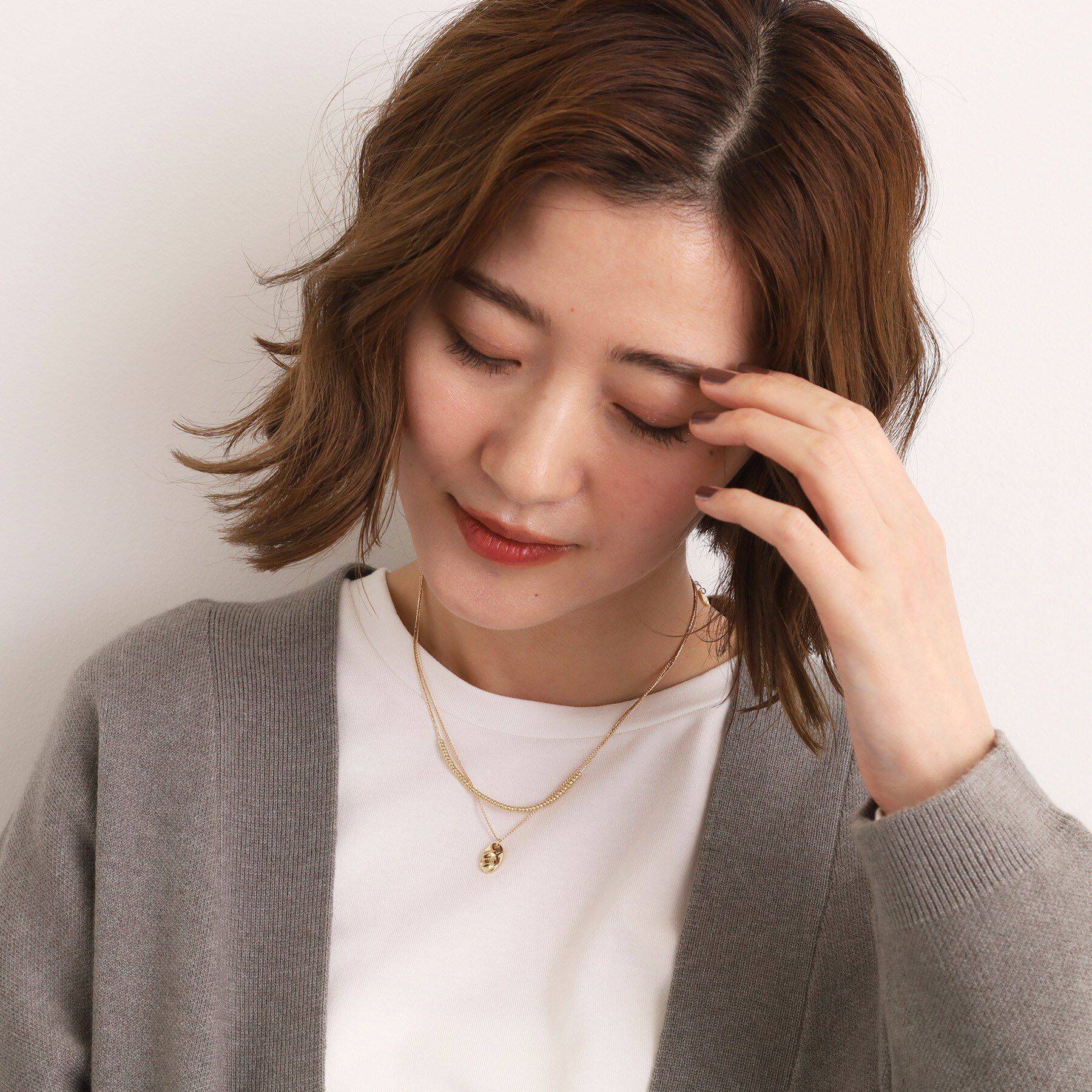 grove「メタルプレート2連ネックレス」|ネックレス|