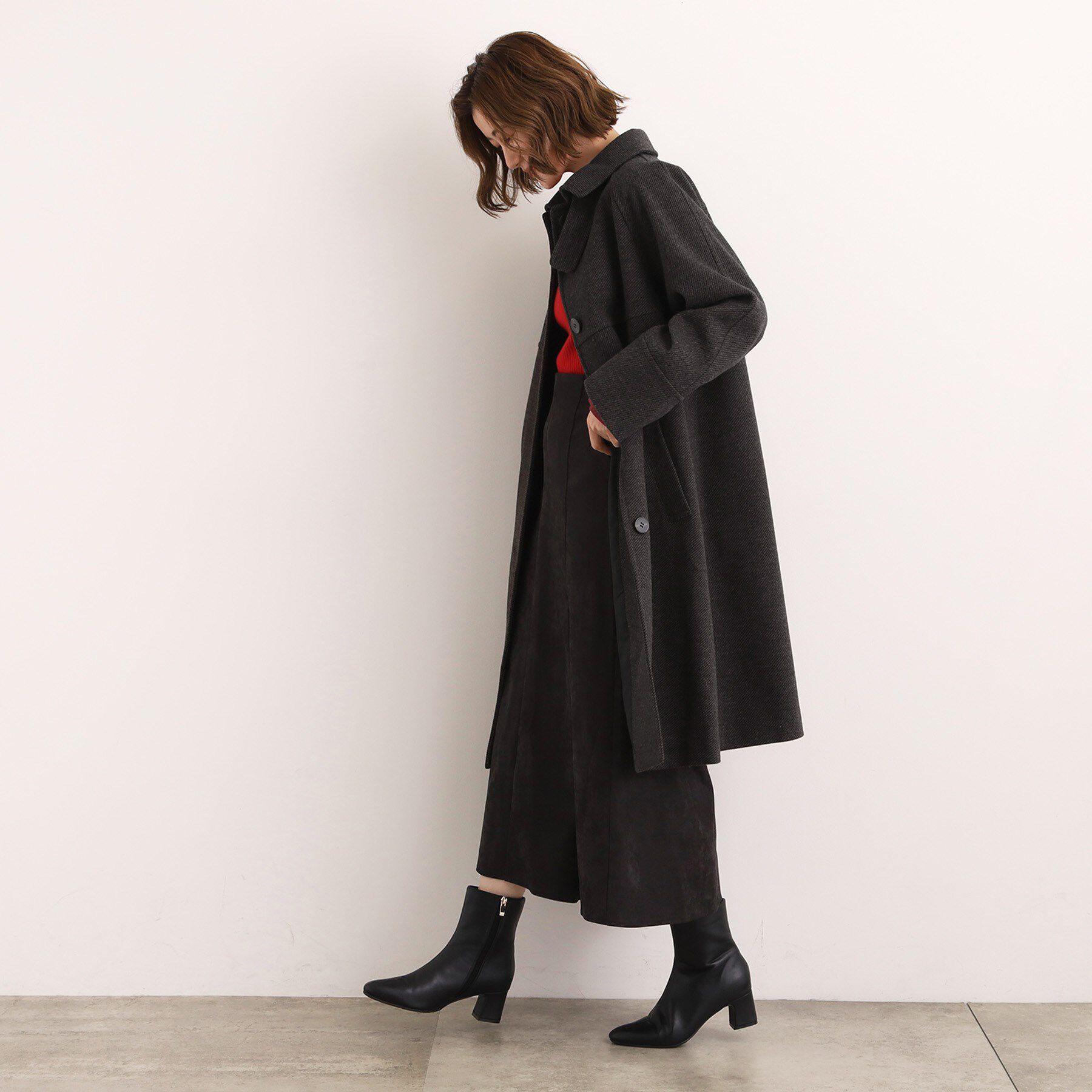 grove「クラシカルな佇まい 大人のステンカラーロングコート」|ステンカラーコート|