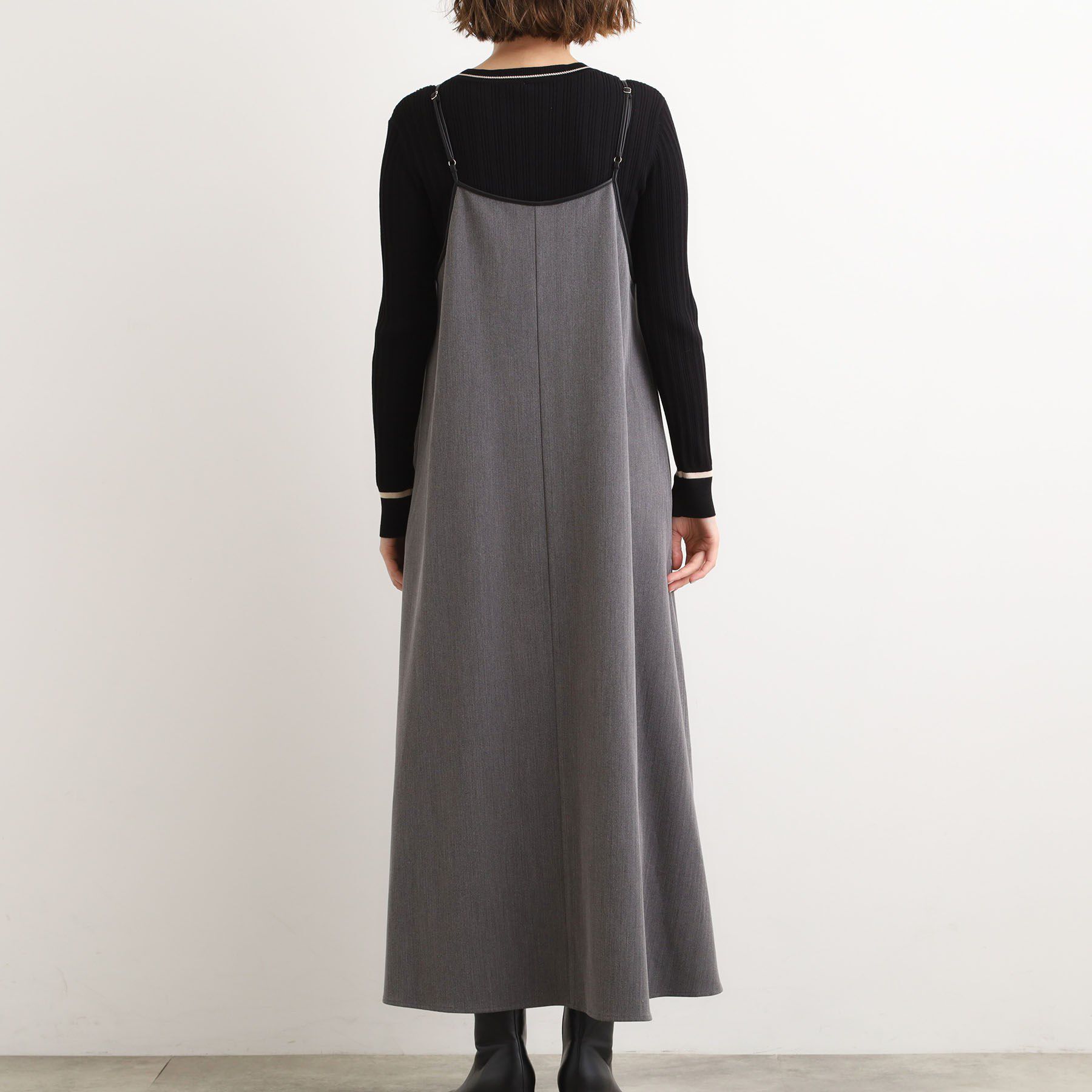 grove「【体型カバー/レイヤード】へリンボンキャミワンピース」|ワンピース|