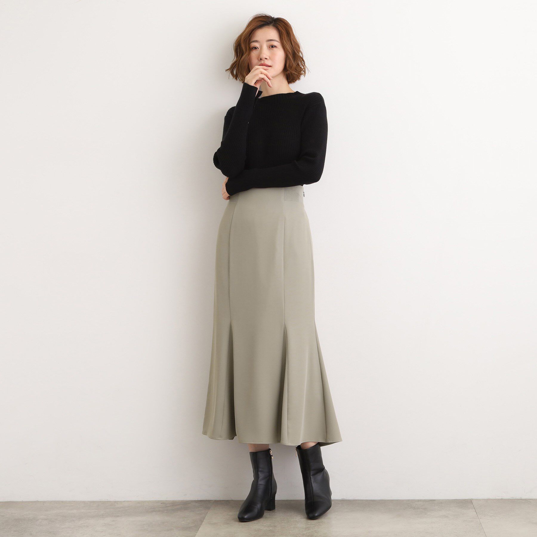 grove「ウエストサイドリブマーメイドスカート」|スカート|