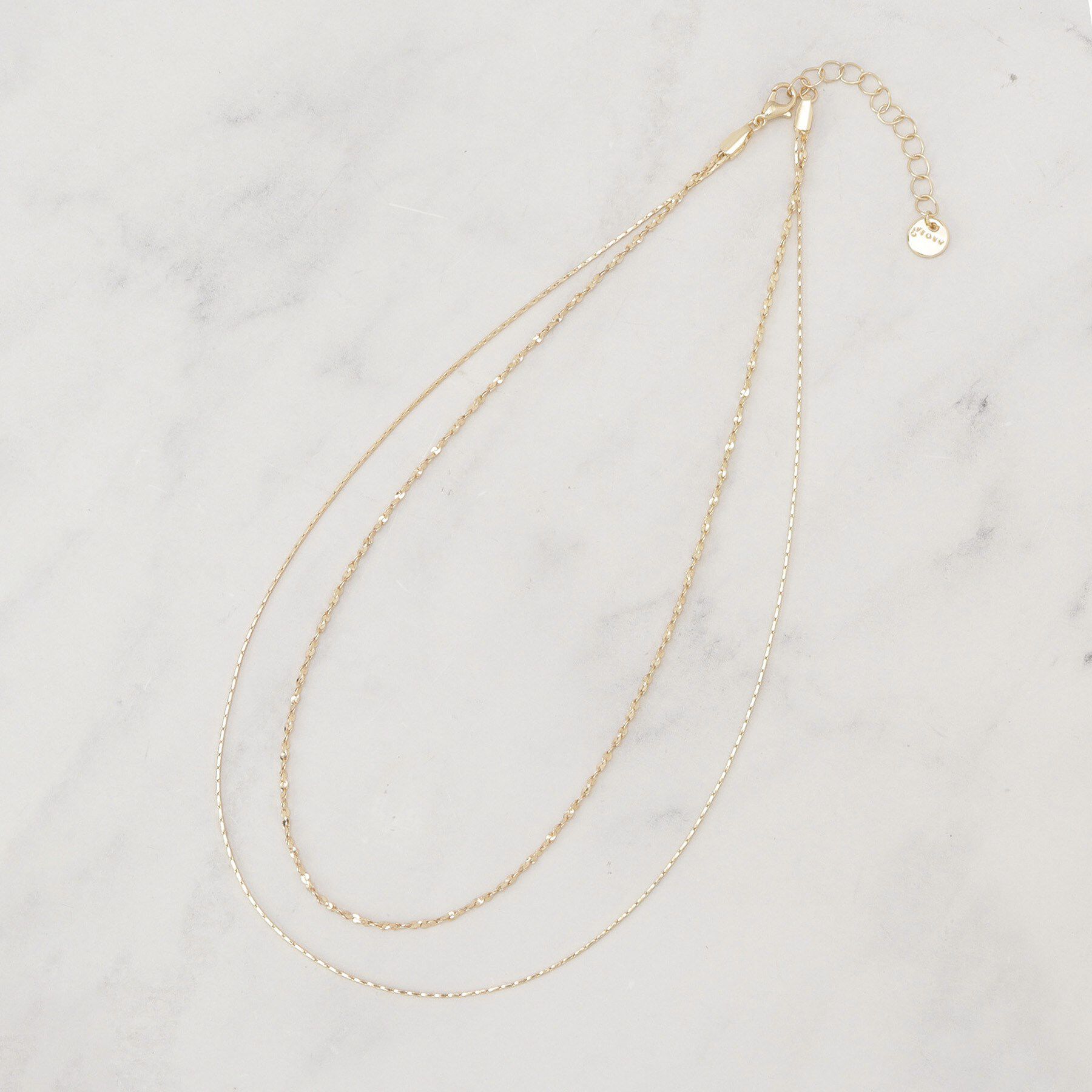 grove「2連キラキラデザインチェーンネックレス」|ネックレス|ゴールド(007)