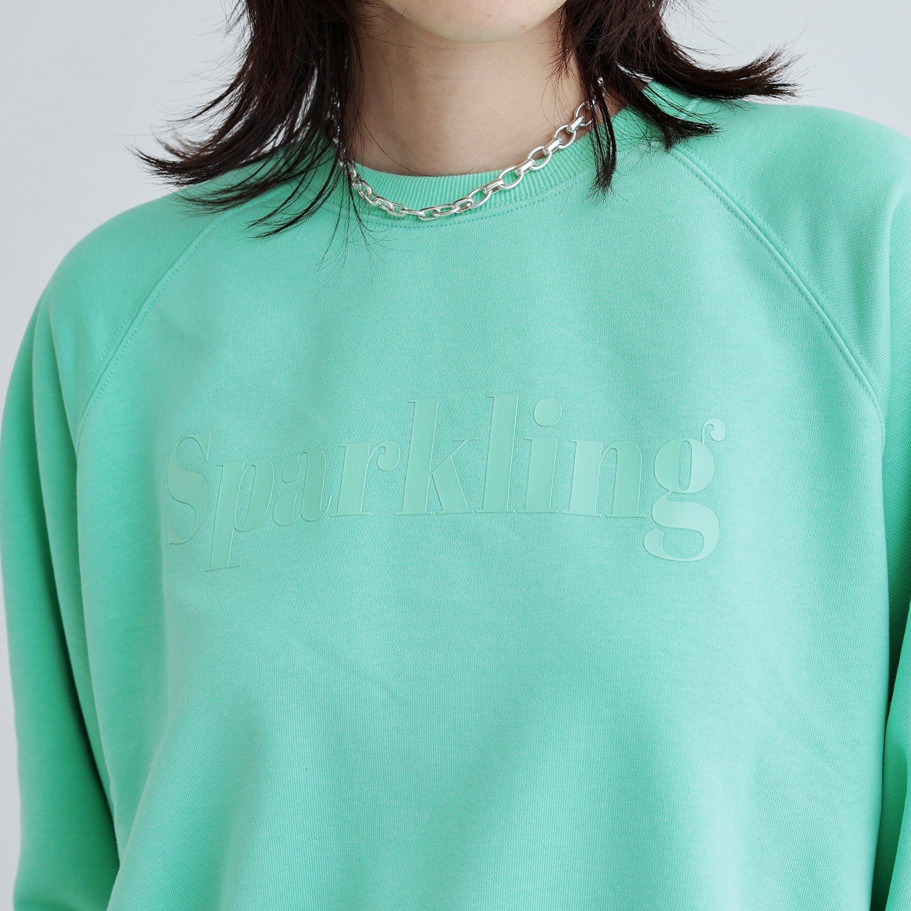 GALLEST「ラウンドヘム裏毛ロゴトップス」|パーカー|ミントグリーン(02