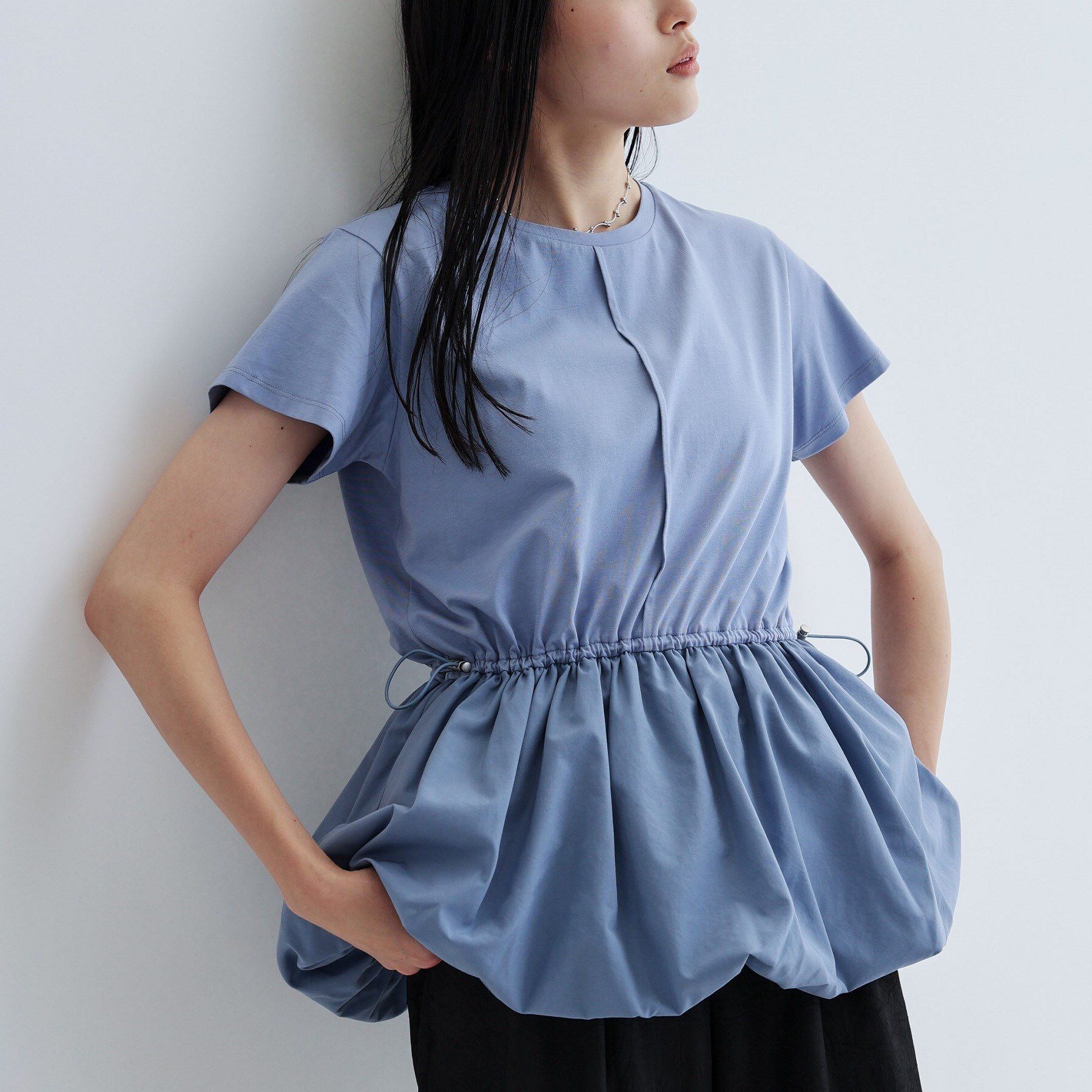 GALLEST「スピンドルペプラムカットソー」|Tシャツ・カットソー|ブルー(091)