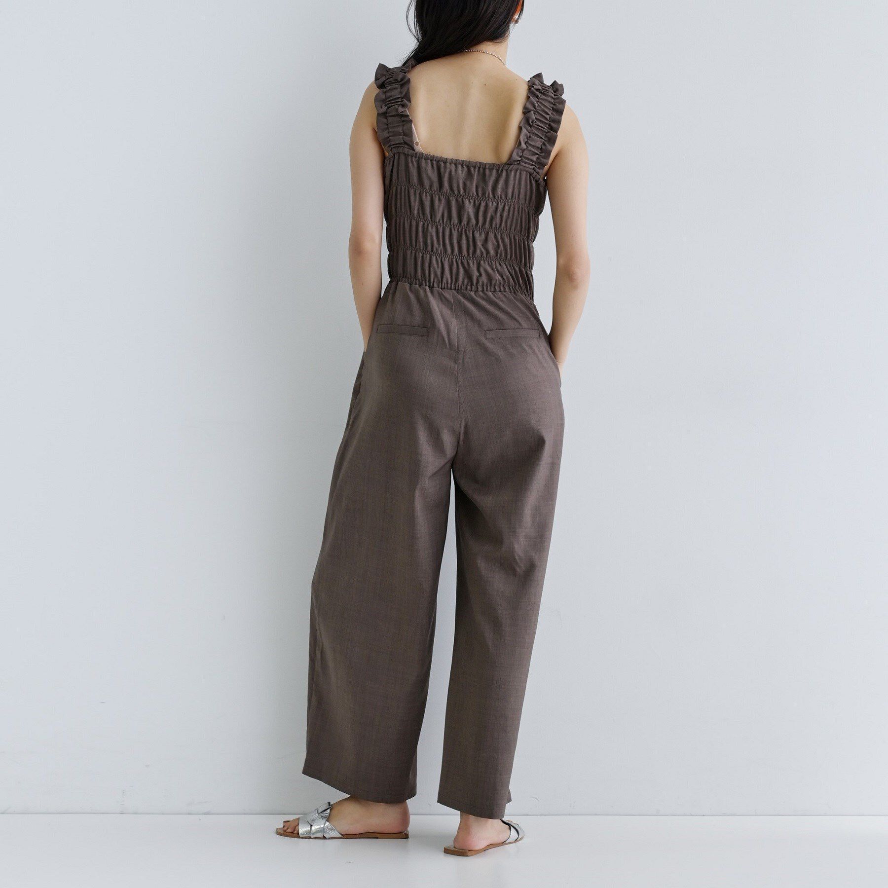 GALLEST「【一部店舗限定】ショルダーシャーリングサロペット」|オールインワン|