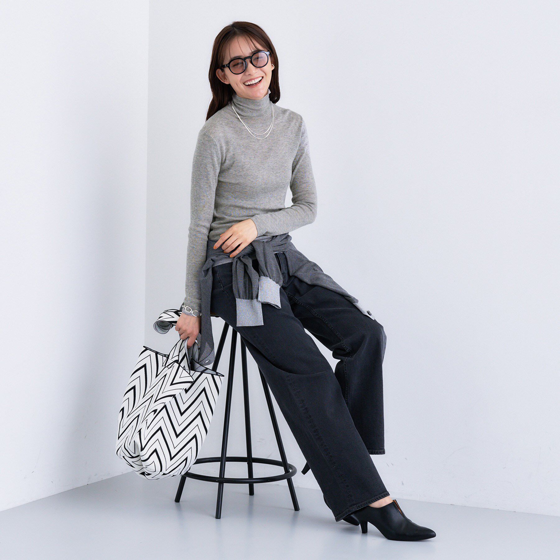 INDIVI「【洗える／薄手／ラメ】シアーラメニット」|ニット・セーター|