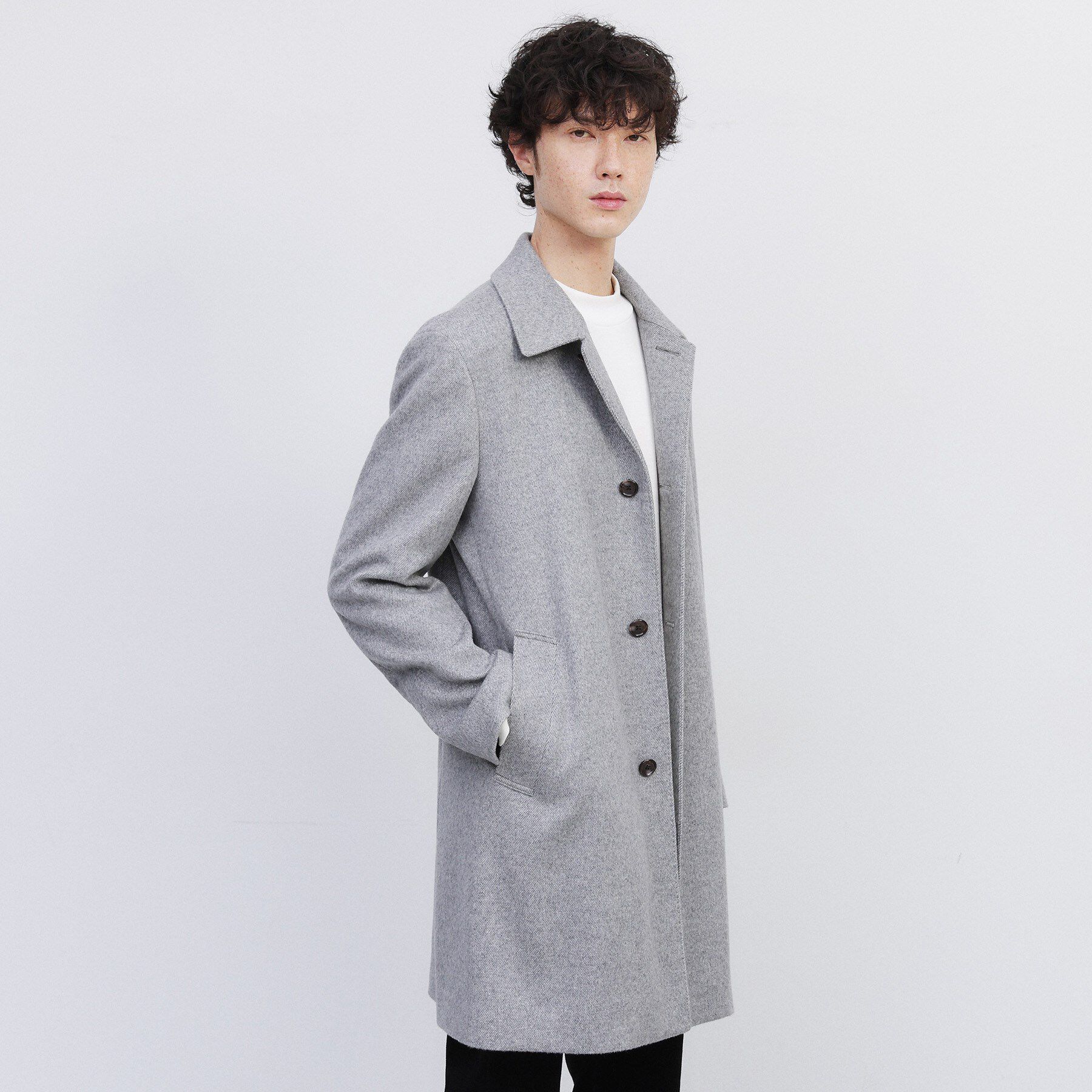 TAKEO KIKUCHI「カシミヤブレンド ビーバー調ステンカラーコート」|ステンカラーコート|