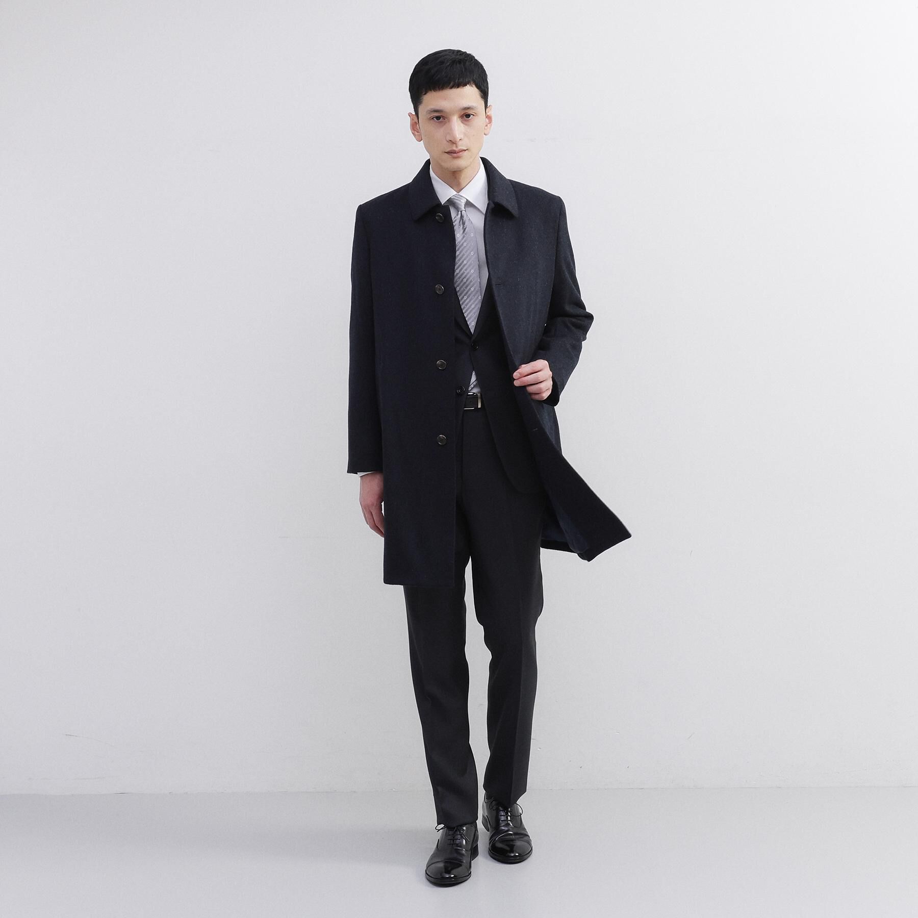 TAKEO KIKUCHI「カシミヤブレンド ビーバー調ステンカラーコート」|ステンカラーコート|