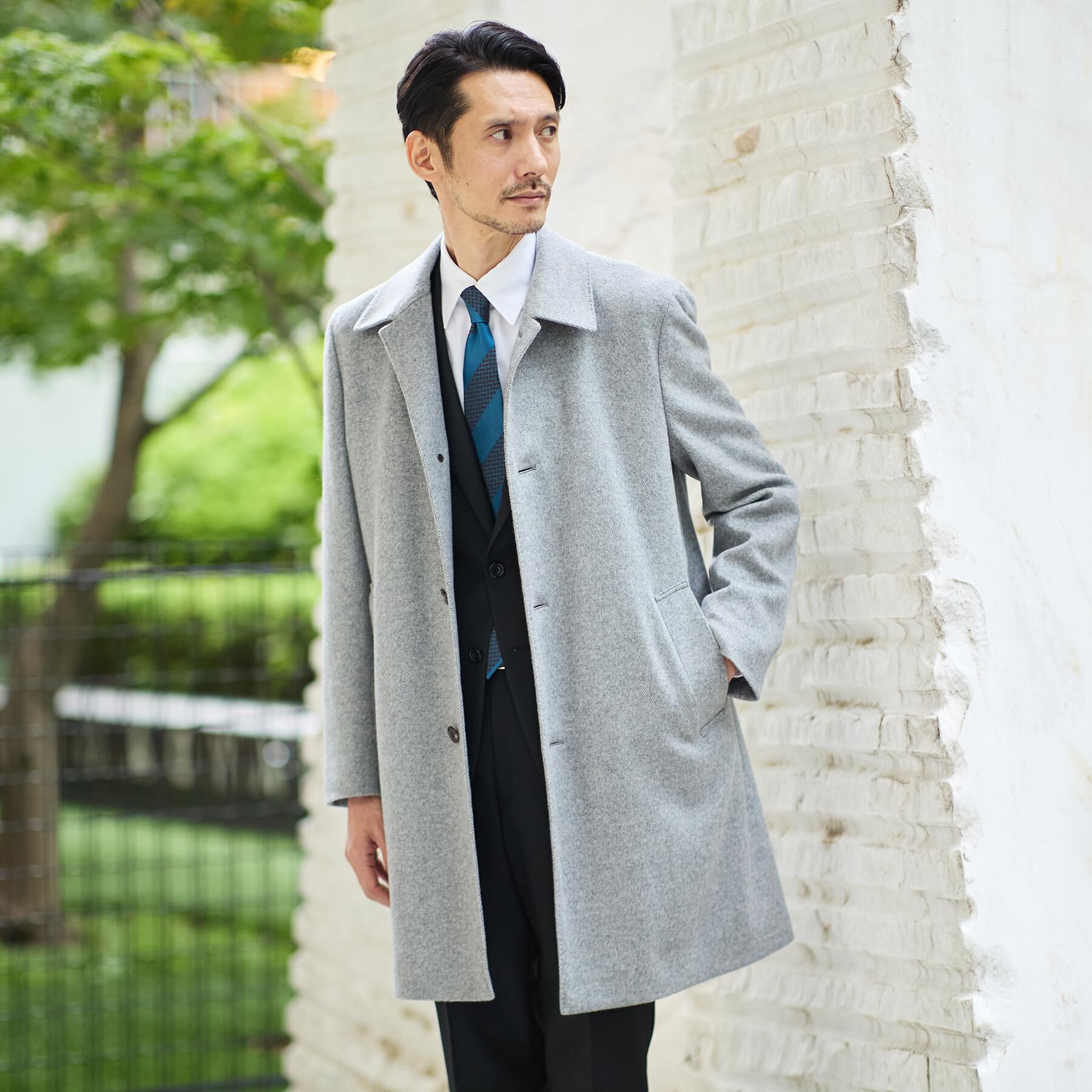 TAKEO KIKUCHI「カシミヤブレンド ビーバー調ステンカラーコート」|ステンカラーコート|