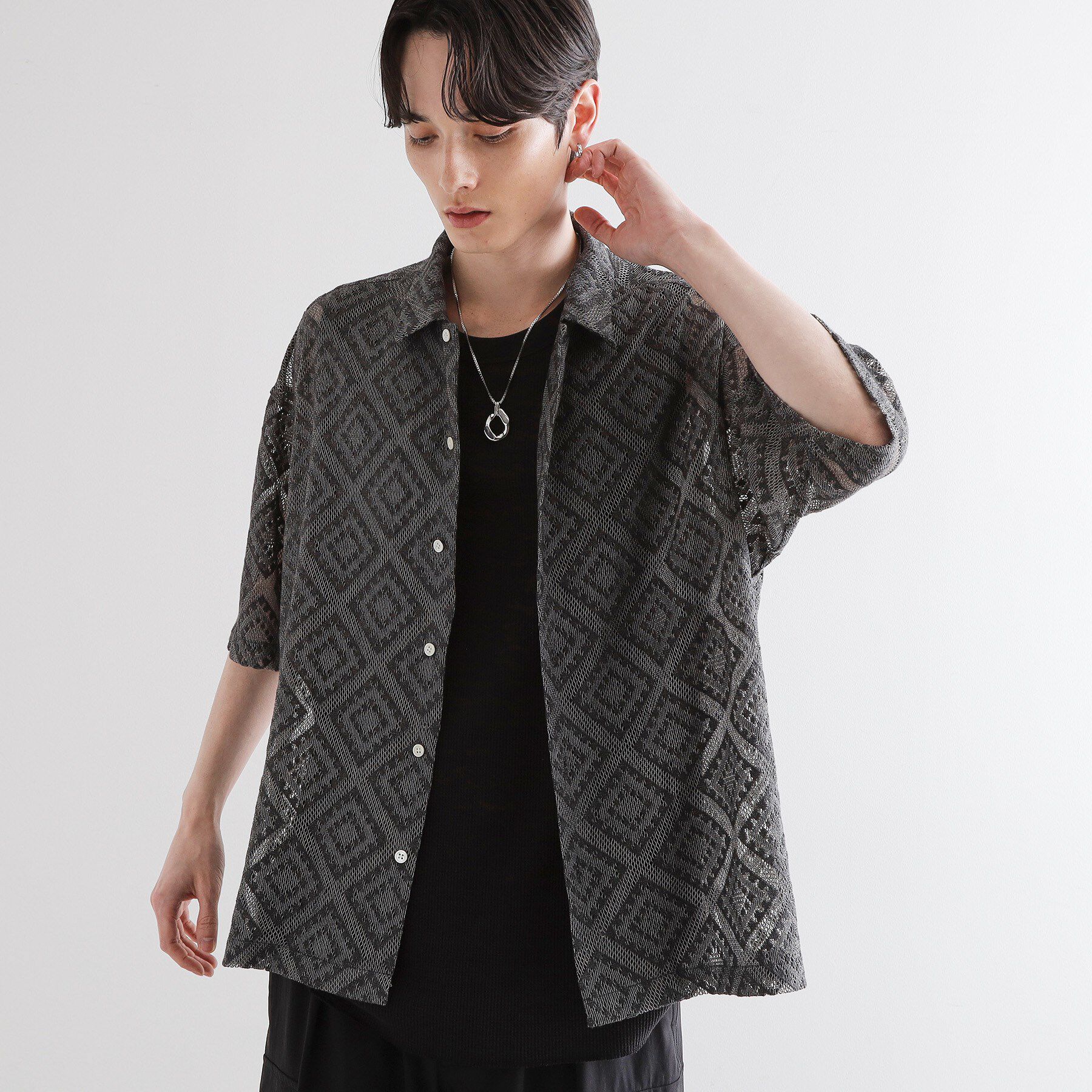 tk.TAKEO KIKUCHI「片染めレースシャツ」|シャツ・ブラウス|