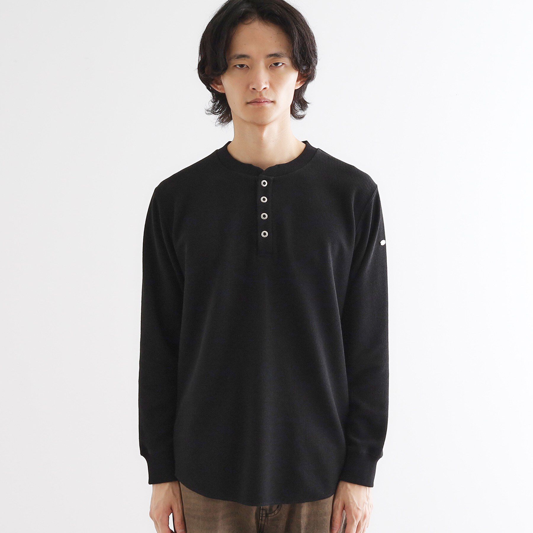 tk.TAKEO KIKUCHI「ワッフル＆スムースプレートヘンリーカットソー」|Tシャツ・カットソー|