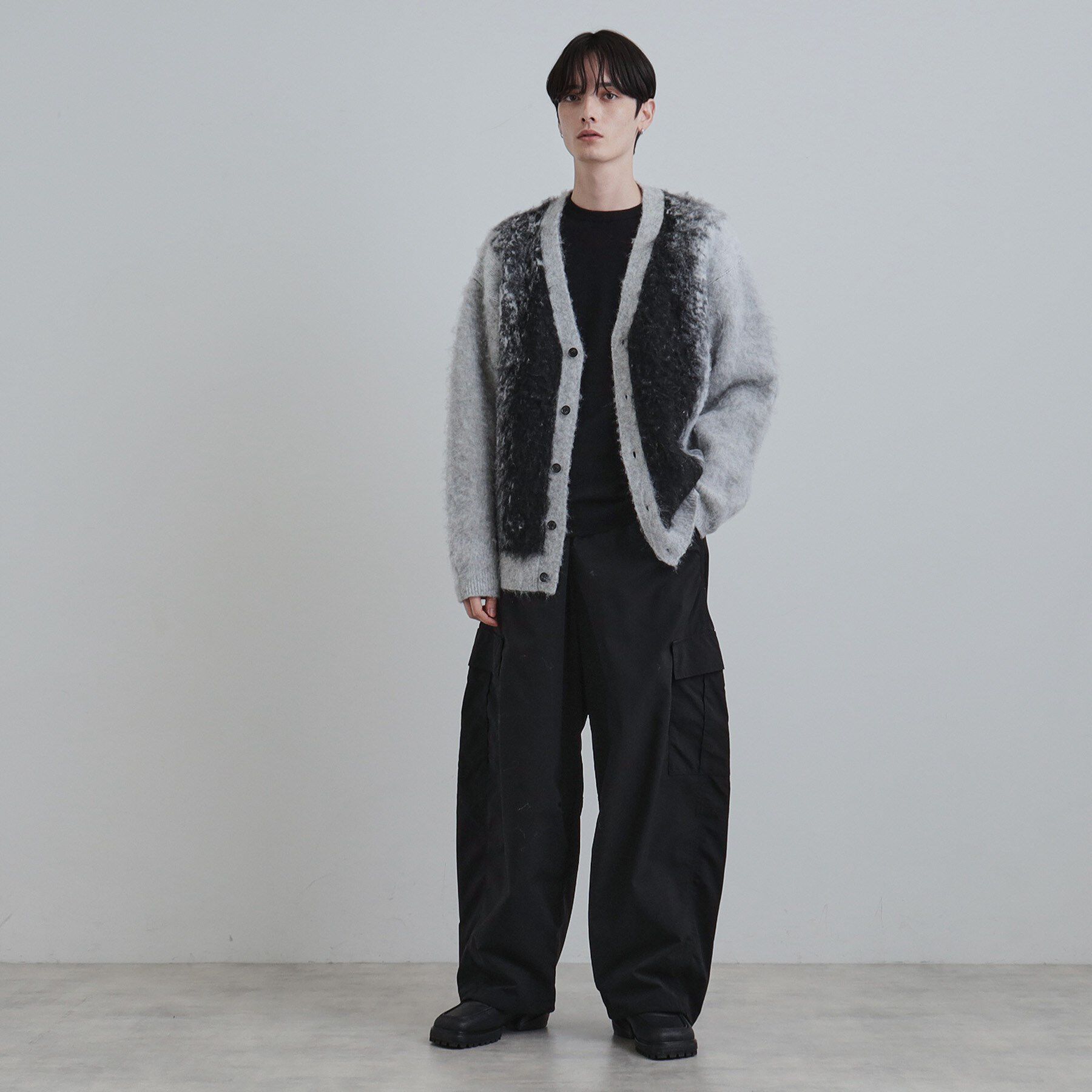 tk.TAKEO KIKUCHI「ボールドストライプシャギーニットVカーディガン」|カーディガン|