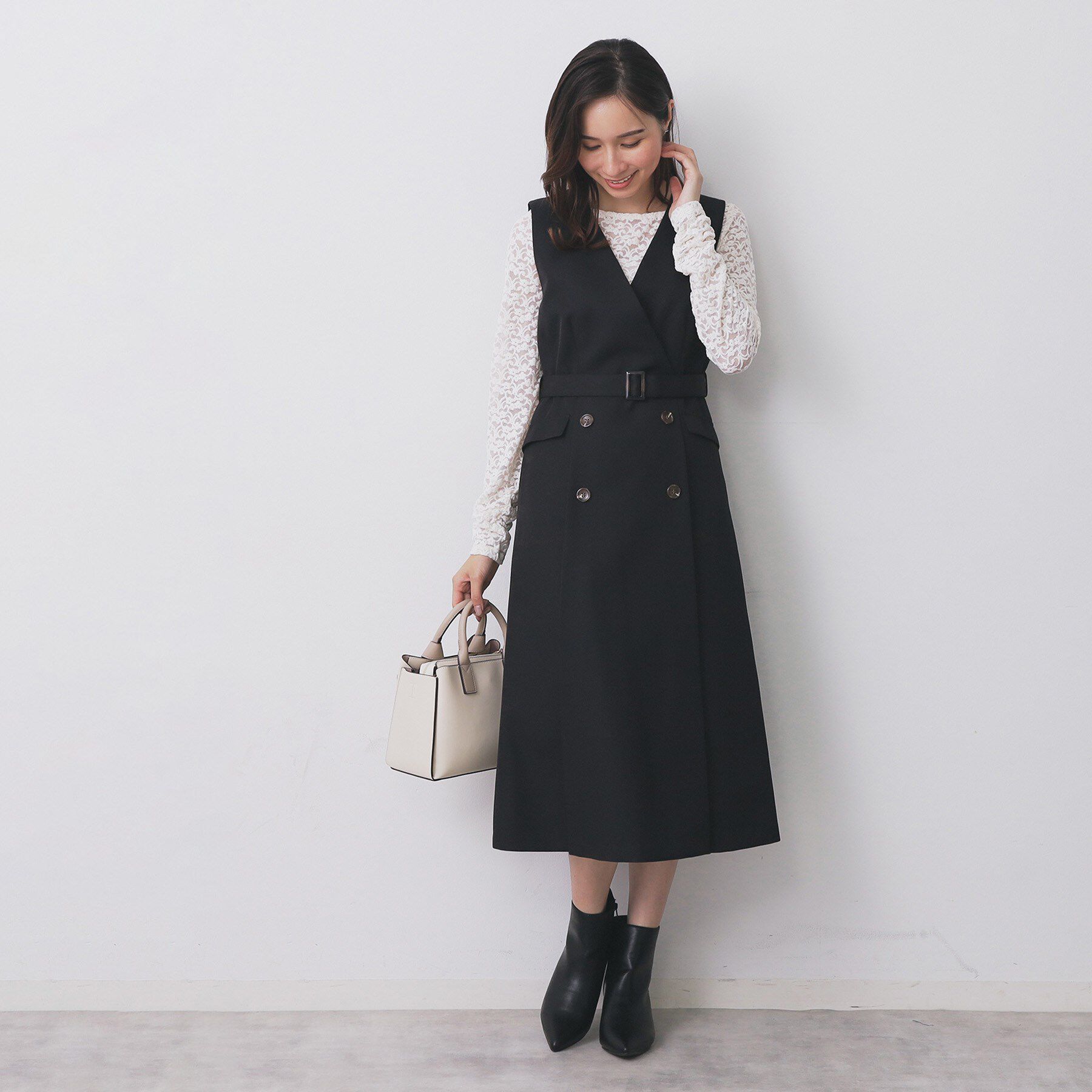 index「トレンチディティールワンピース【洗濯機OK/イージーアイロン/防シワ】」|ワンピース|