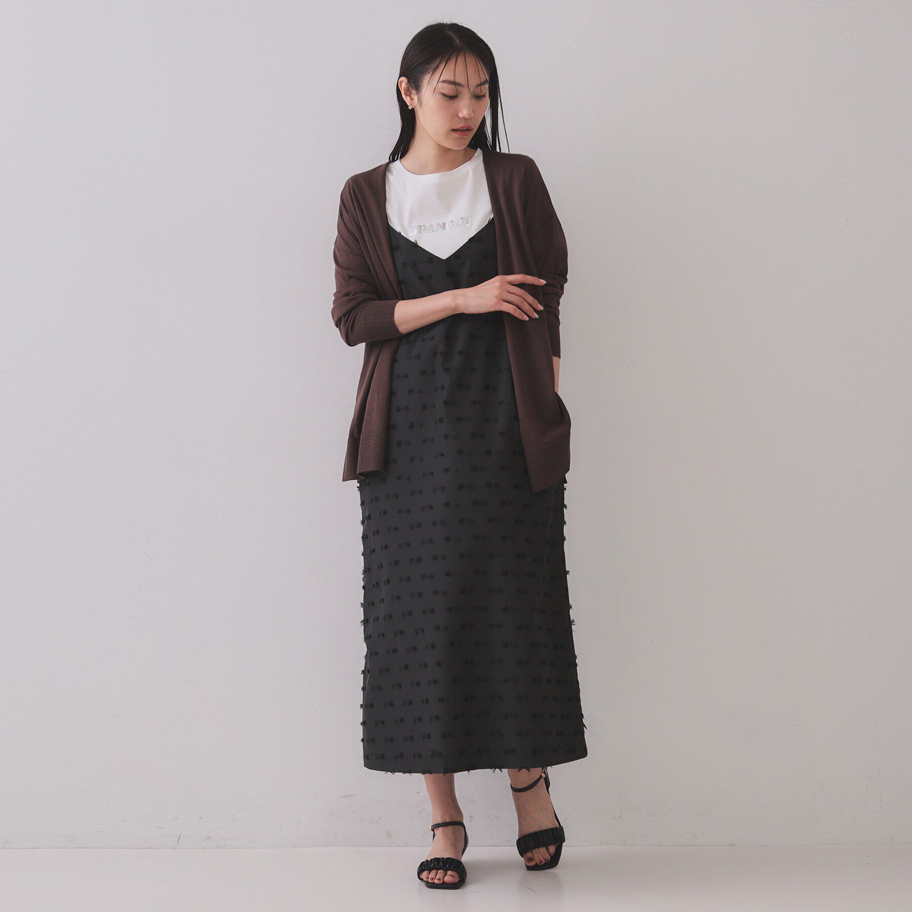 OPAQUE.CLIP「ミドル丈ニットカーディガン【抗ピル/洗濯機洗い可/接触冷感】」|カーディガン|