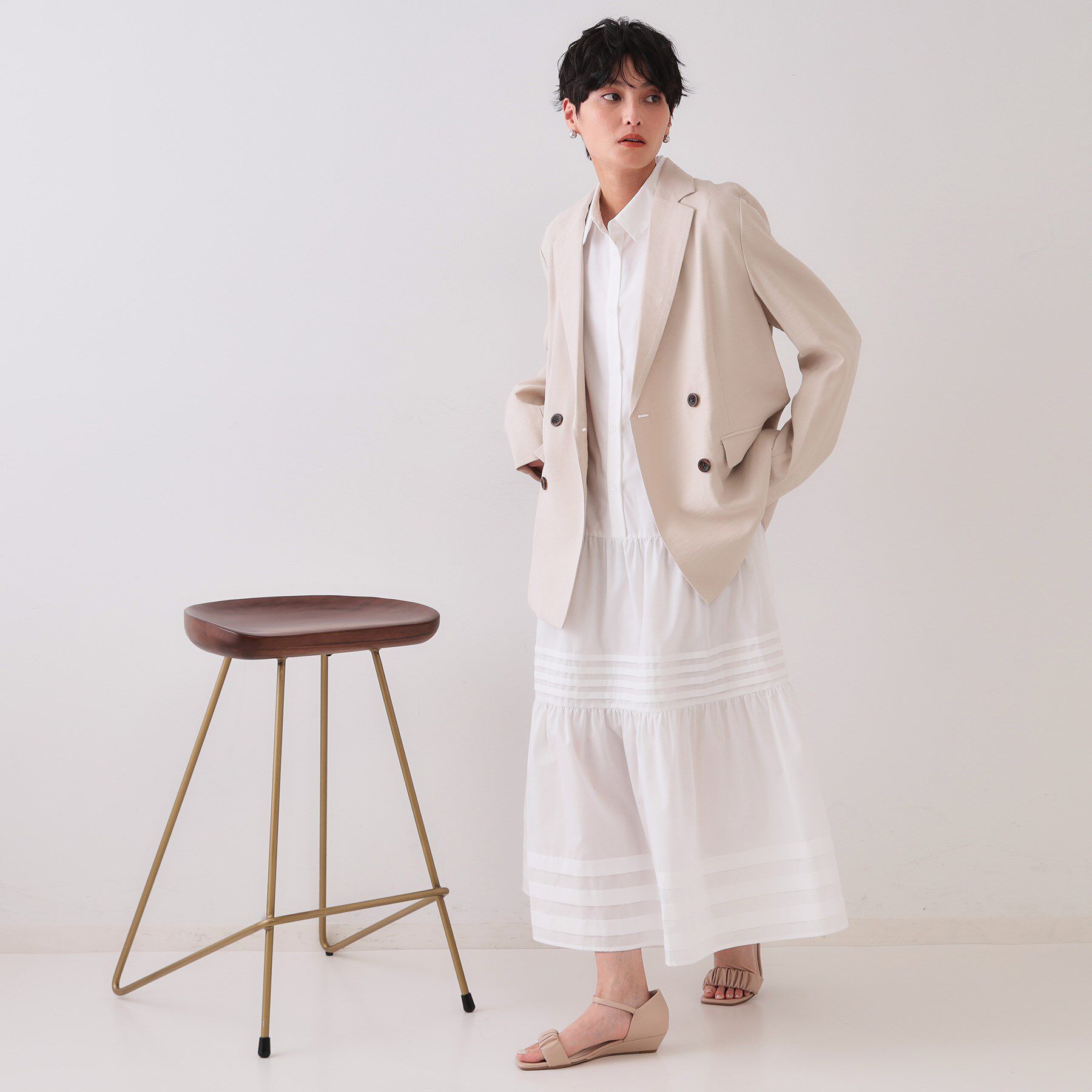 OPAQUE.CLIP「ダブルブレストジャケット【洗える】」|テーラードジャケット|