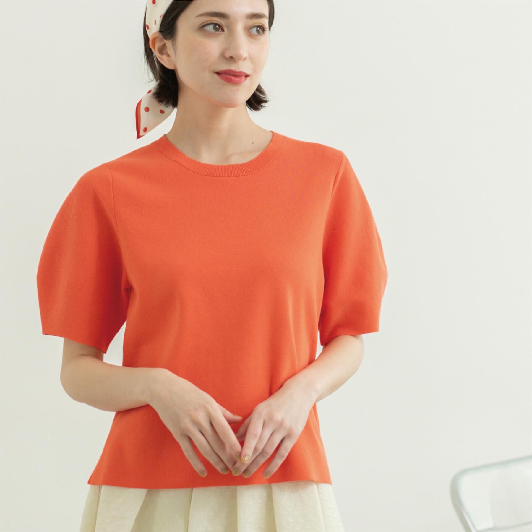 OPAQUE.CLIP「カーブスリーブニット【UV/洗濯機洗い可】」|ニット・セーター|