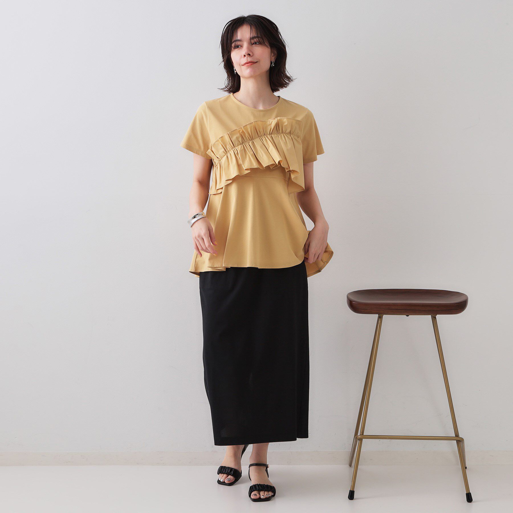 OPAQUE.CLIP「フリルドッキングペプラムトップス【接触冷感/洗濯機洗い可】」|Tシャツ・カットソー|