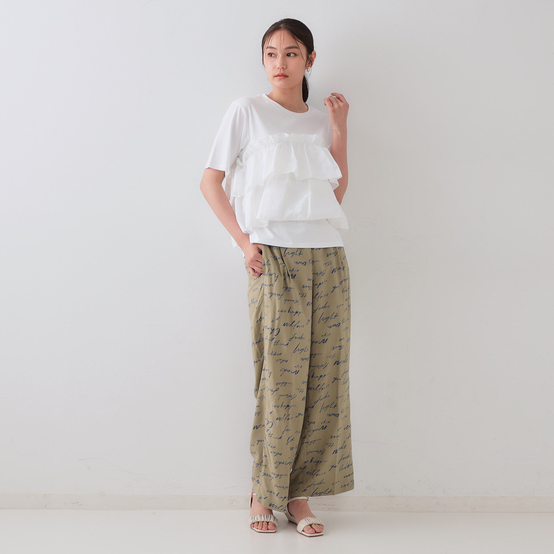 OPAQUE.CLIP「ダブルフリルデザイントップス【洗濯機洗い可】」|Tシャツ・カットソー|