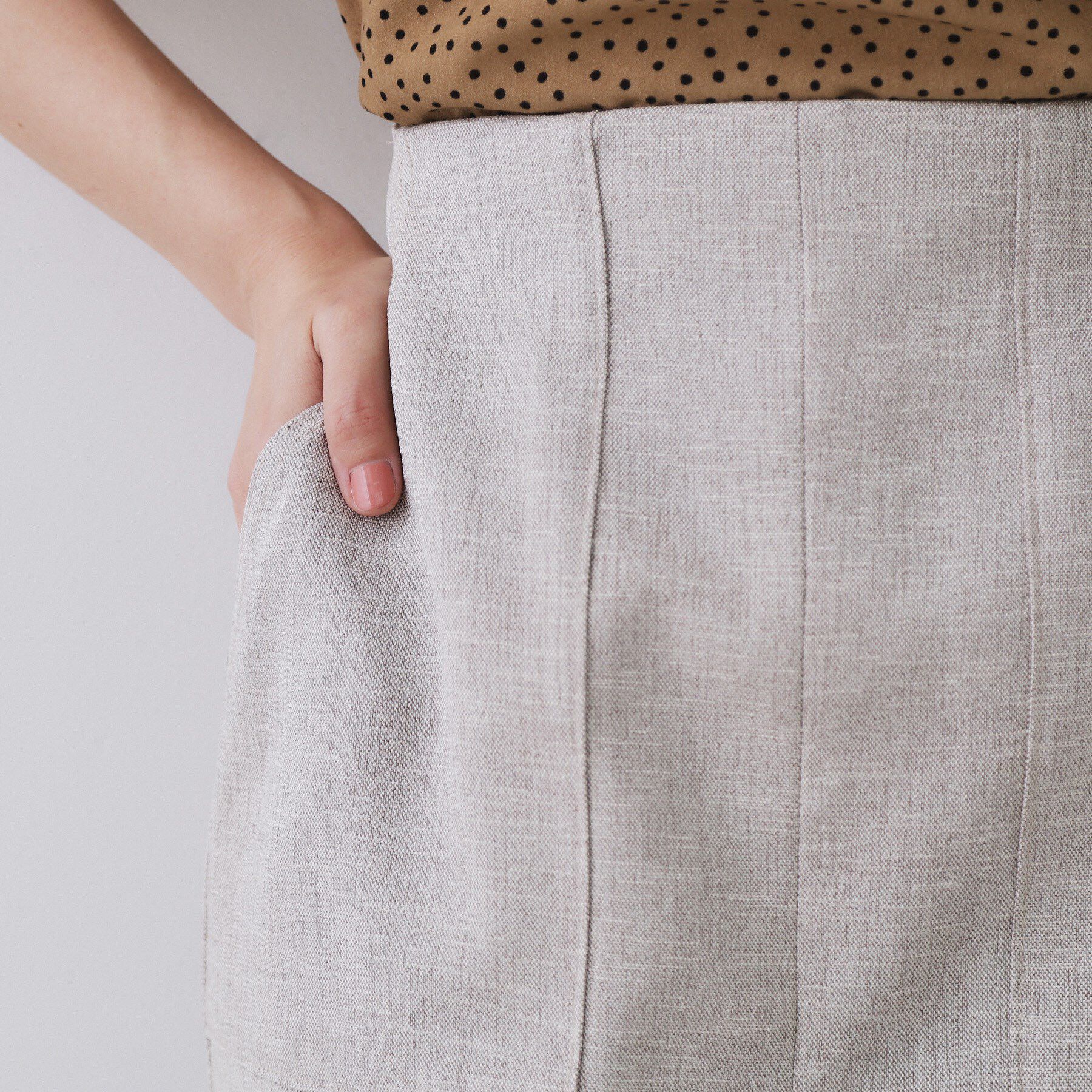 OPAQUE.CLIP「《美人百花掲載》ストレッチリネンライクタイトスカート【洗濯機洗い可】」|スカート|